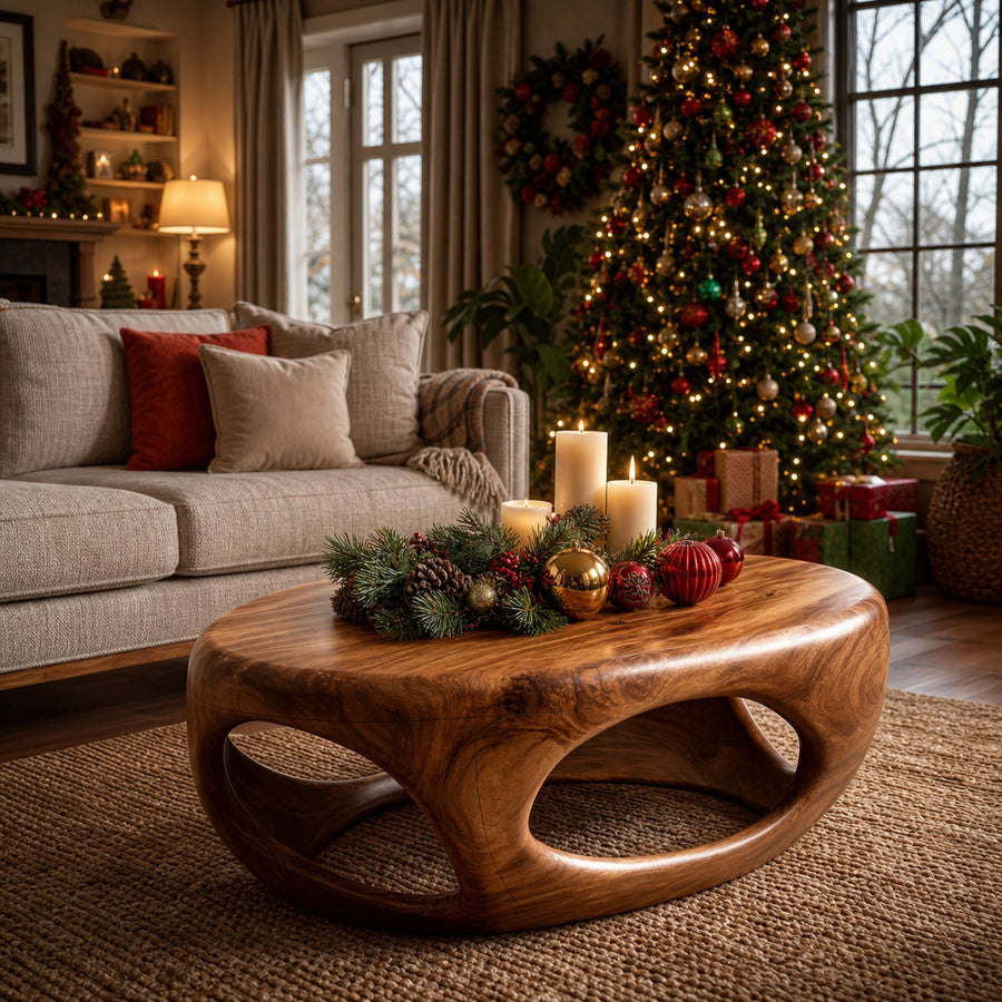 Farmhouse Solid Wood Coffee Table For Holiday Furniture Decoration