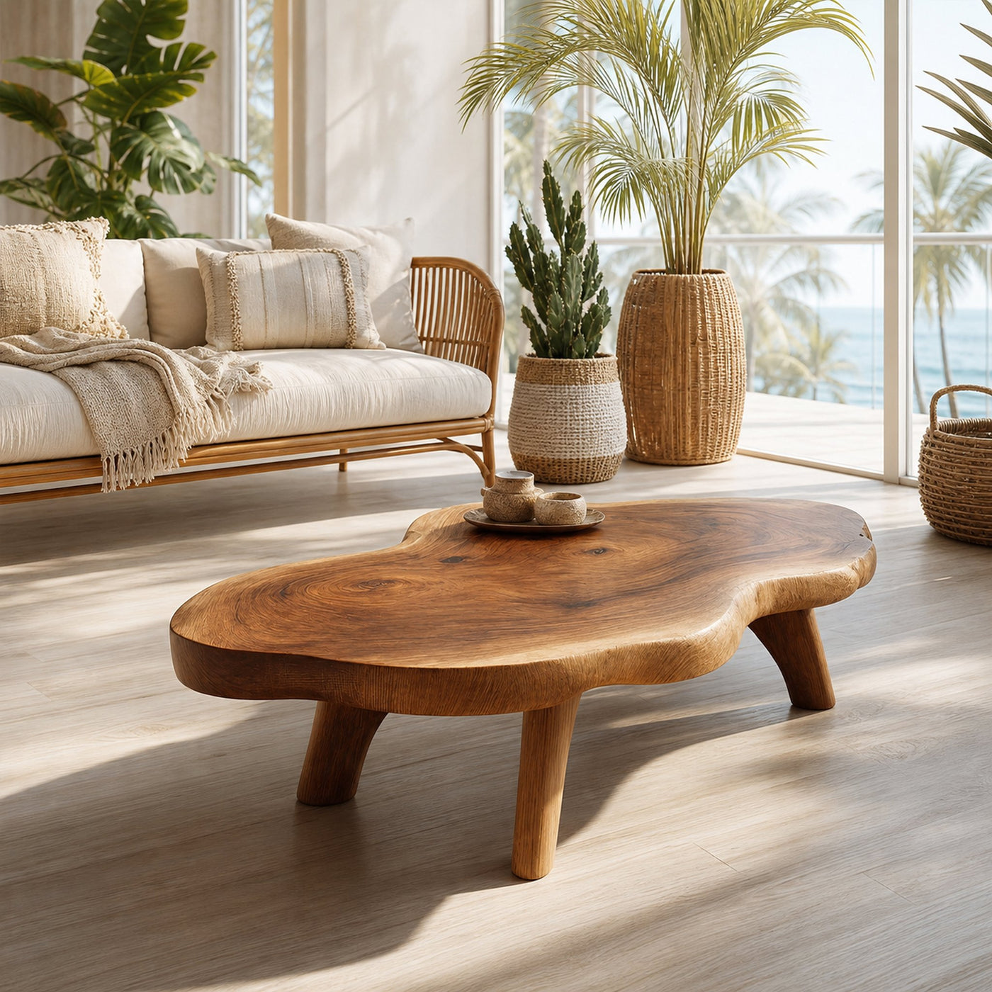 Farmhouse Solid Wood Coffee Table For Living Room Furniture