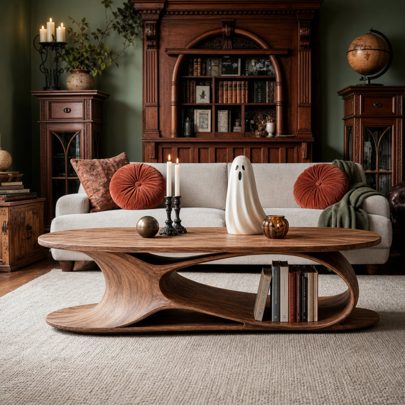 Farmhouse Solid Wood Coffee Table For Living Room Halloween Furniture