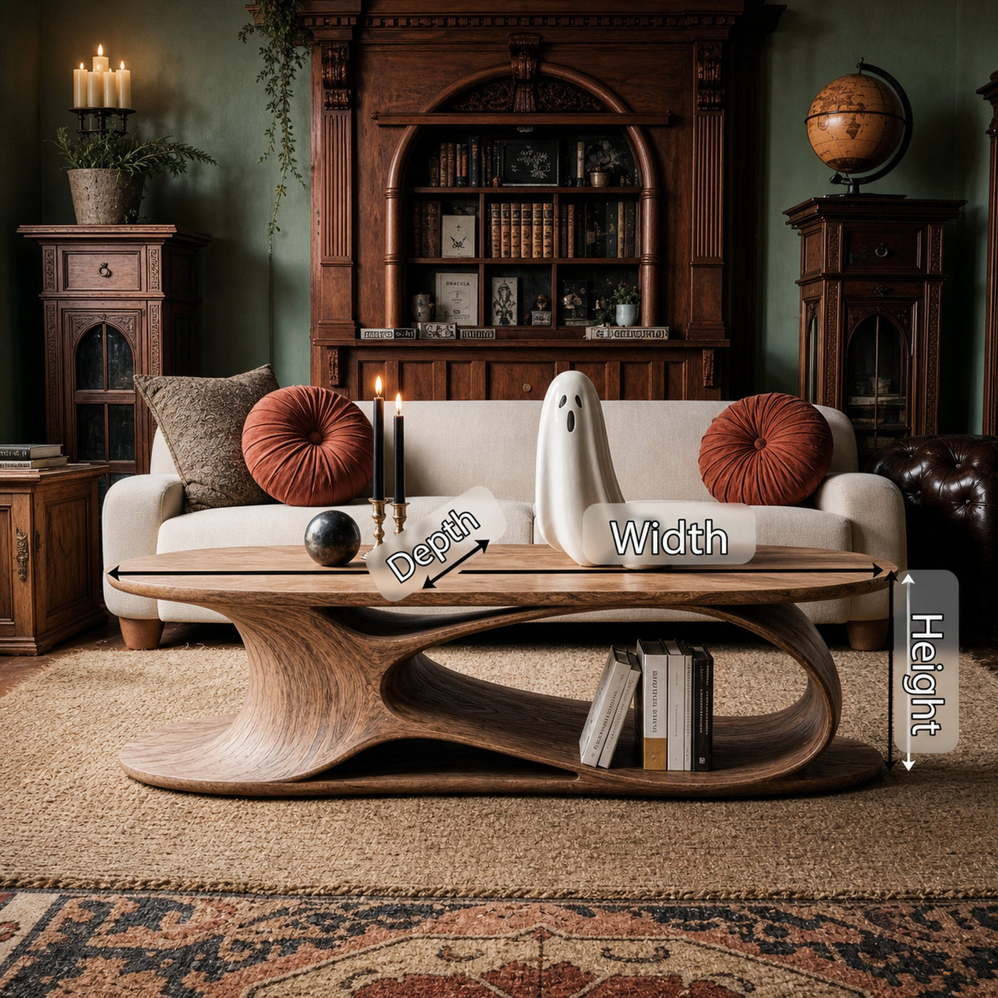 Farmhouse Solid Wood Coffee Table For Living Room Halloween Furniture - product view 6
