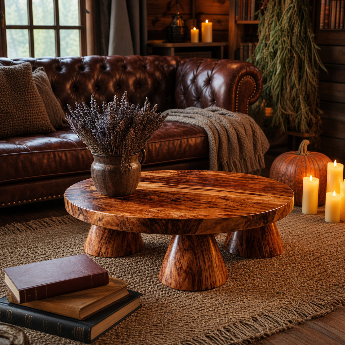 Farmhouse Solid Wood Coffee Table Livingroom Decor Cozy Spooky Vibes - product view 6