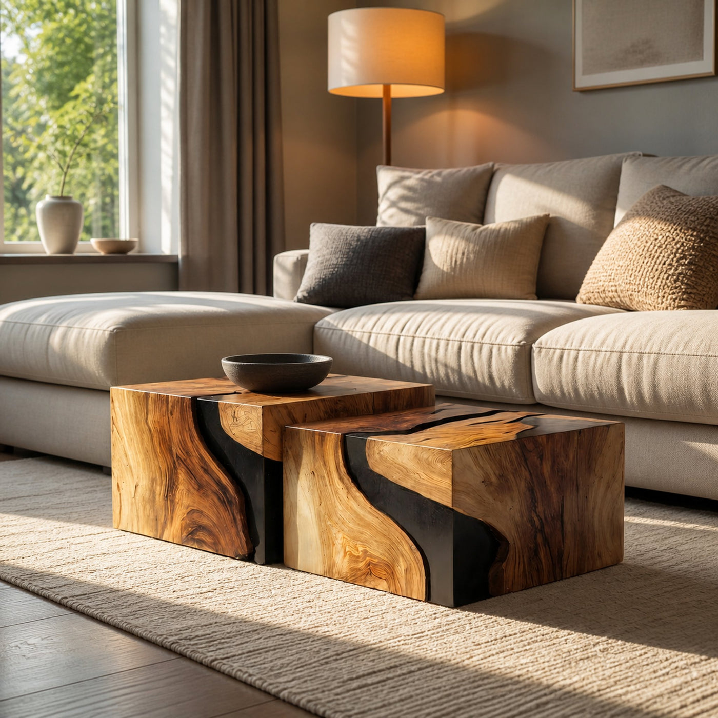 Farmhouse Solid Wood Cube Coffee Table For Cozy Rooms - product view 6