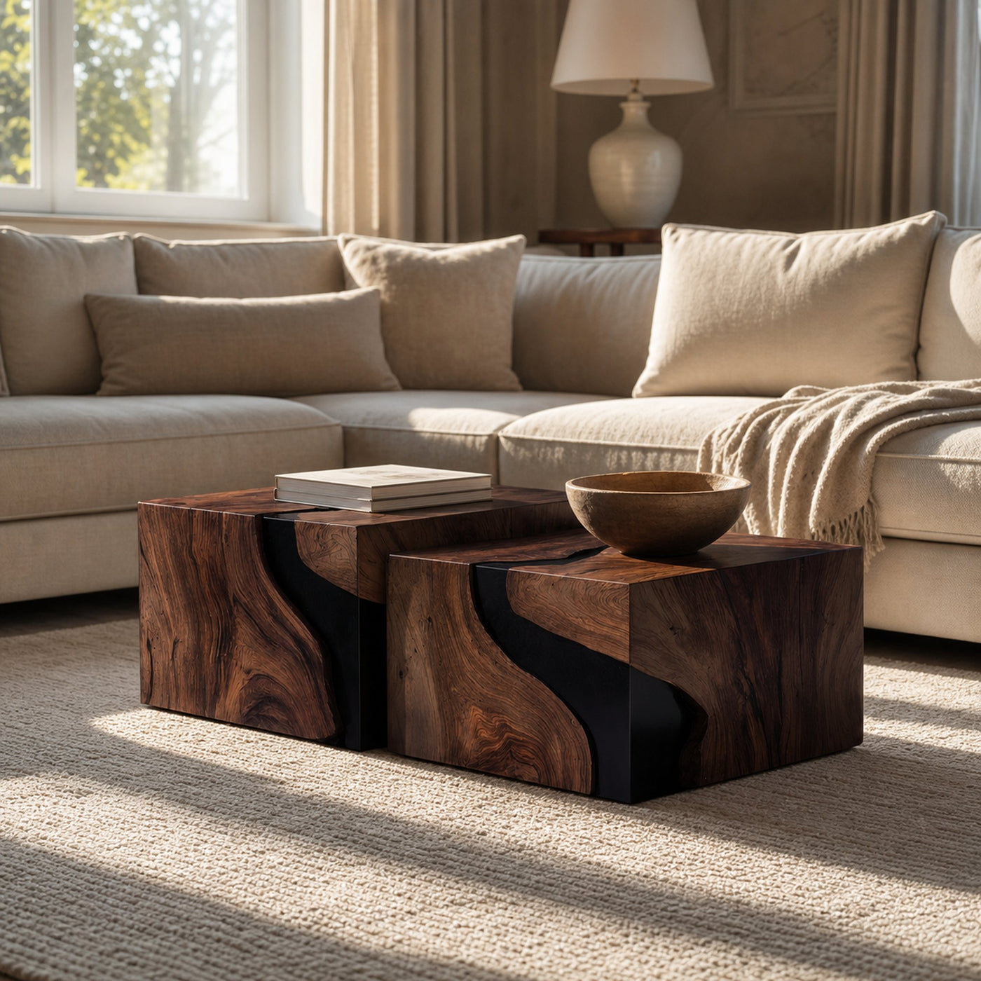 Farmhouse Solid Wood Cube Coffee Table For Cozy Rooms - product view 7