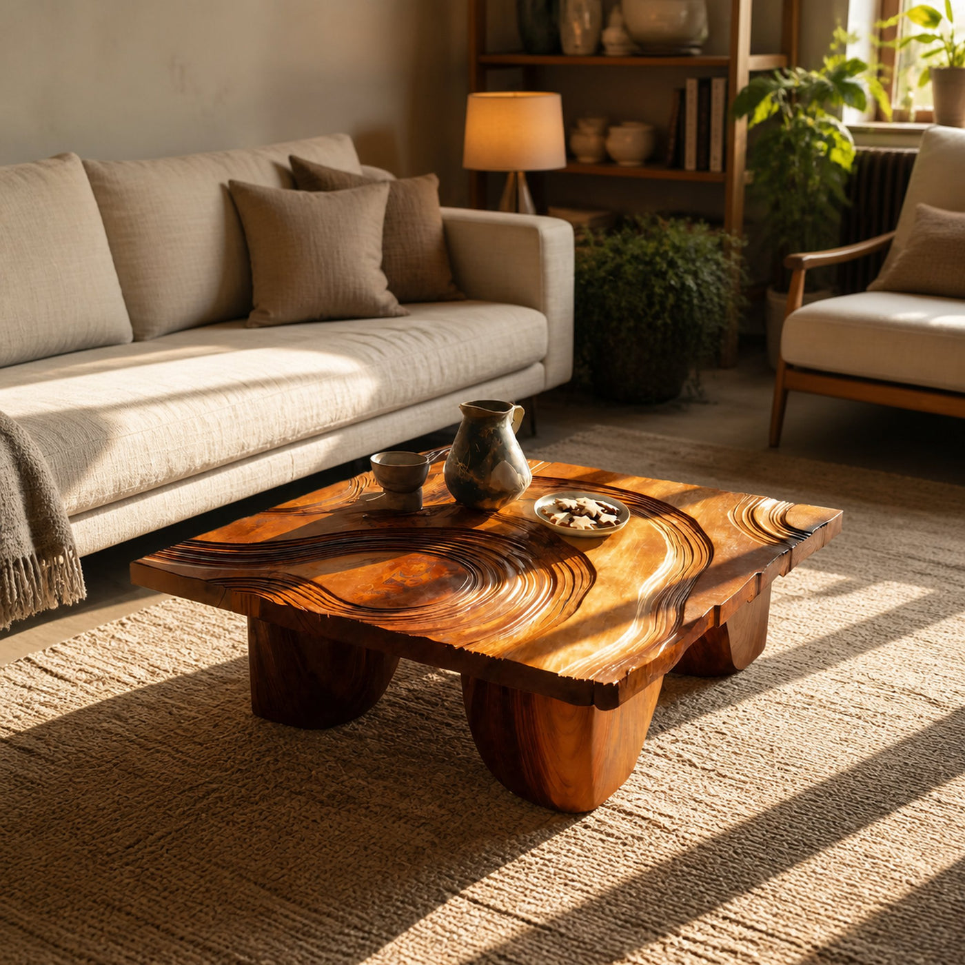 Farmhouse Solid Wood Live Edge Coffee Table For Living Room - product view 6