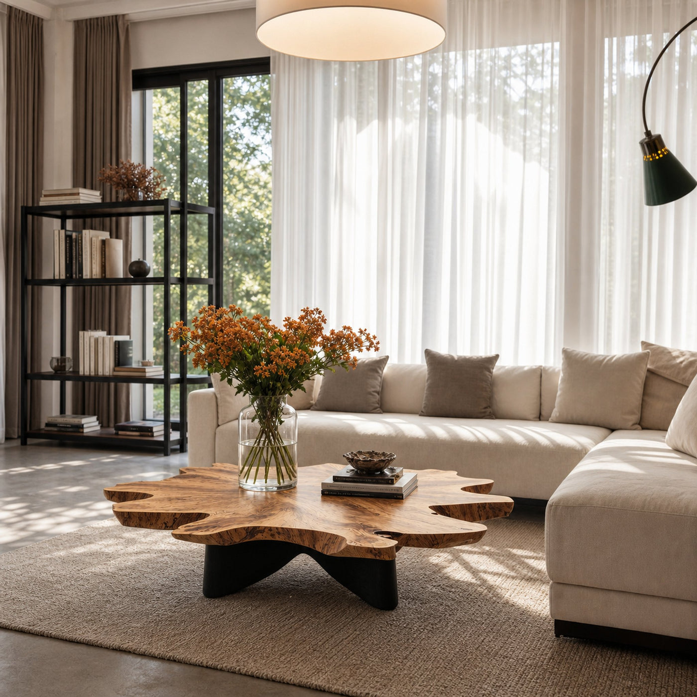 Farmhouse Solid Wood Table For Cozy Living Room