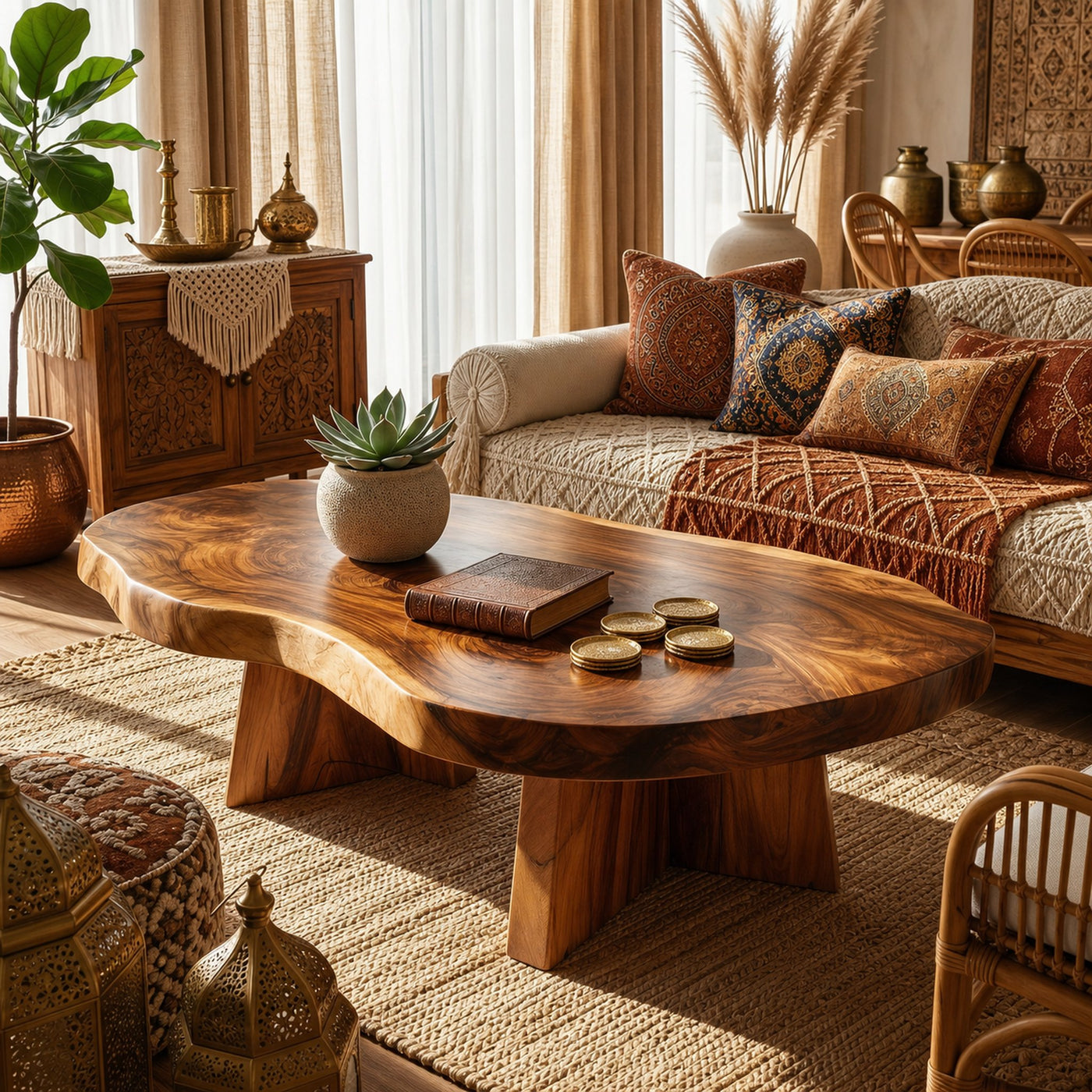 Farmhouse Wood Coffee Table For Bedroom Lounge - product view 6