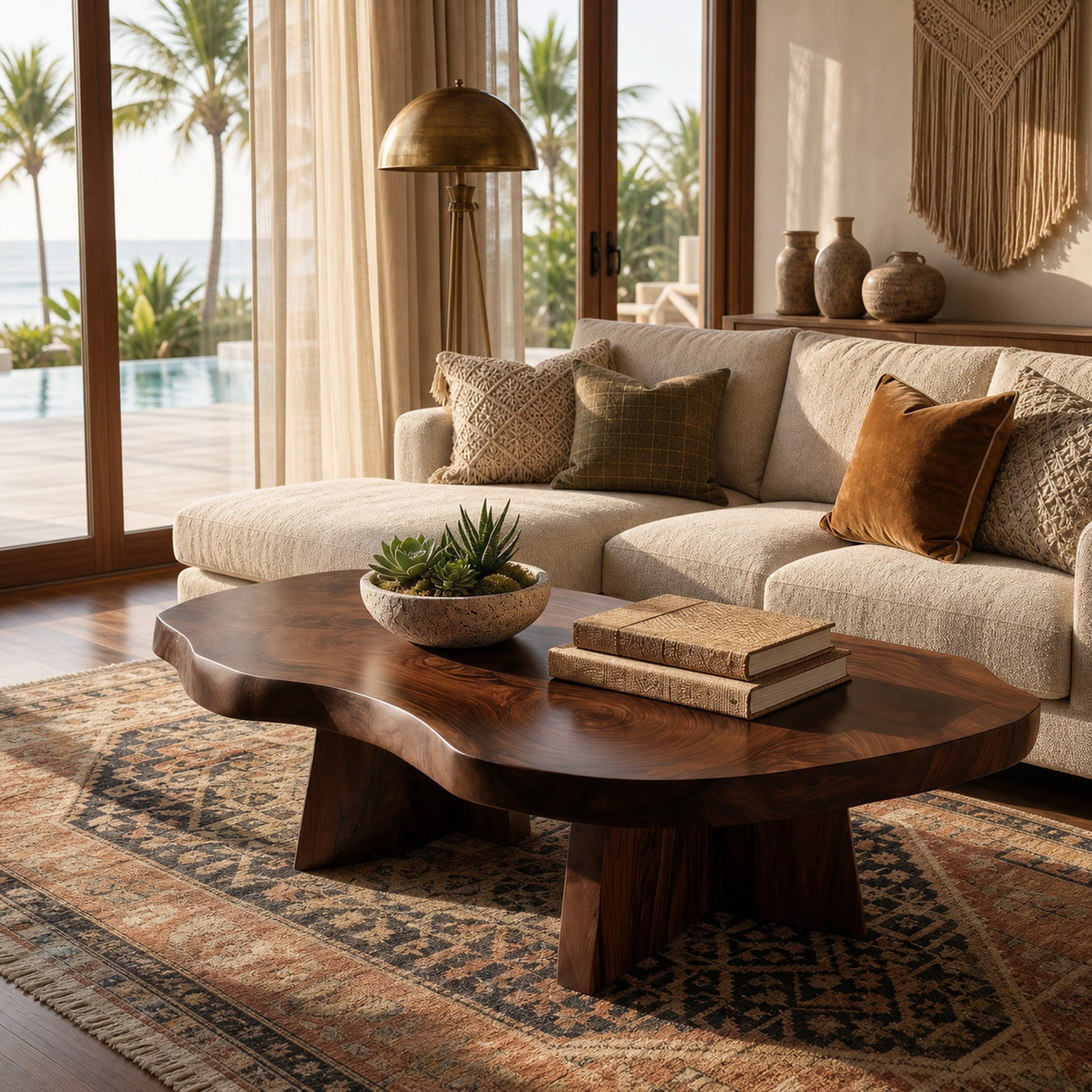 Farmhouse Wood Coffee Table For Bedroom Lounge - product view 7
