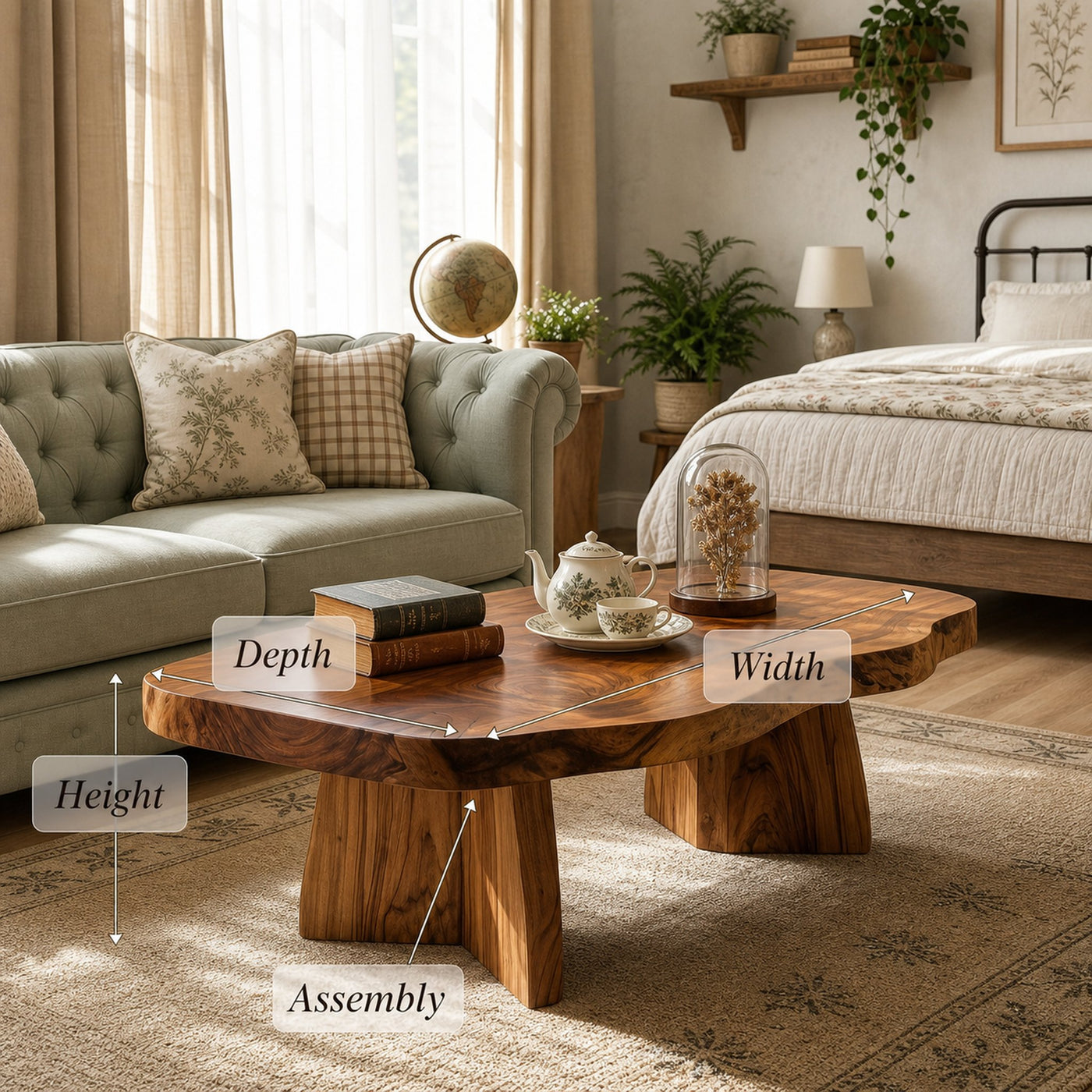 Farmhouse Wood Coffee Table For Bedroom Lounge - product view 8