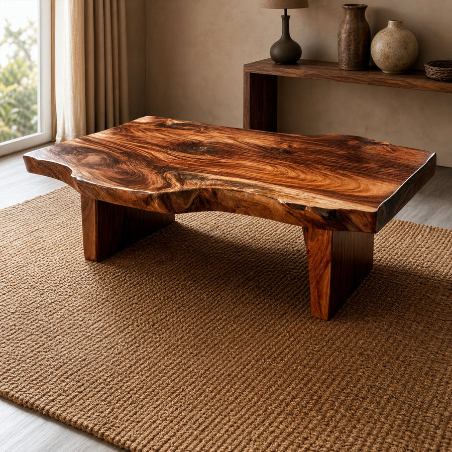 Farmhouse Wood Coffee Table For Cozy Living Room