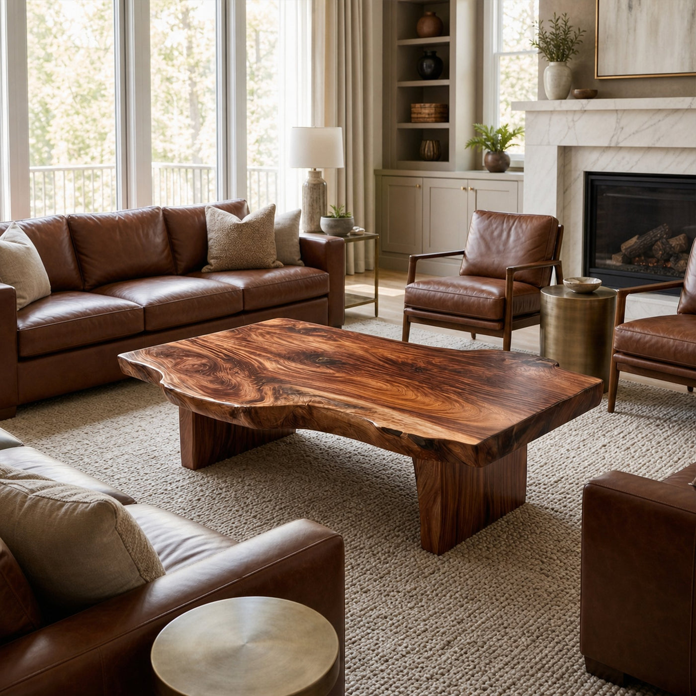 Farmhouse Wood Coffee Table For Cozy Living Room - product view 2