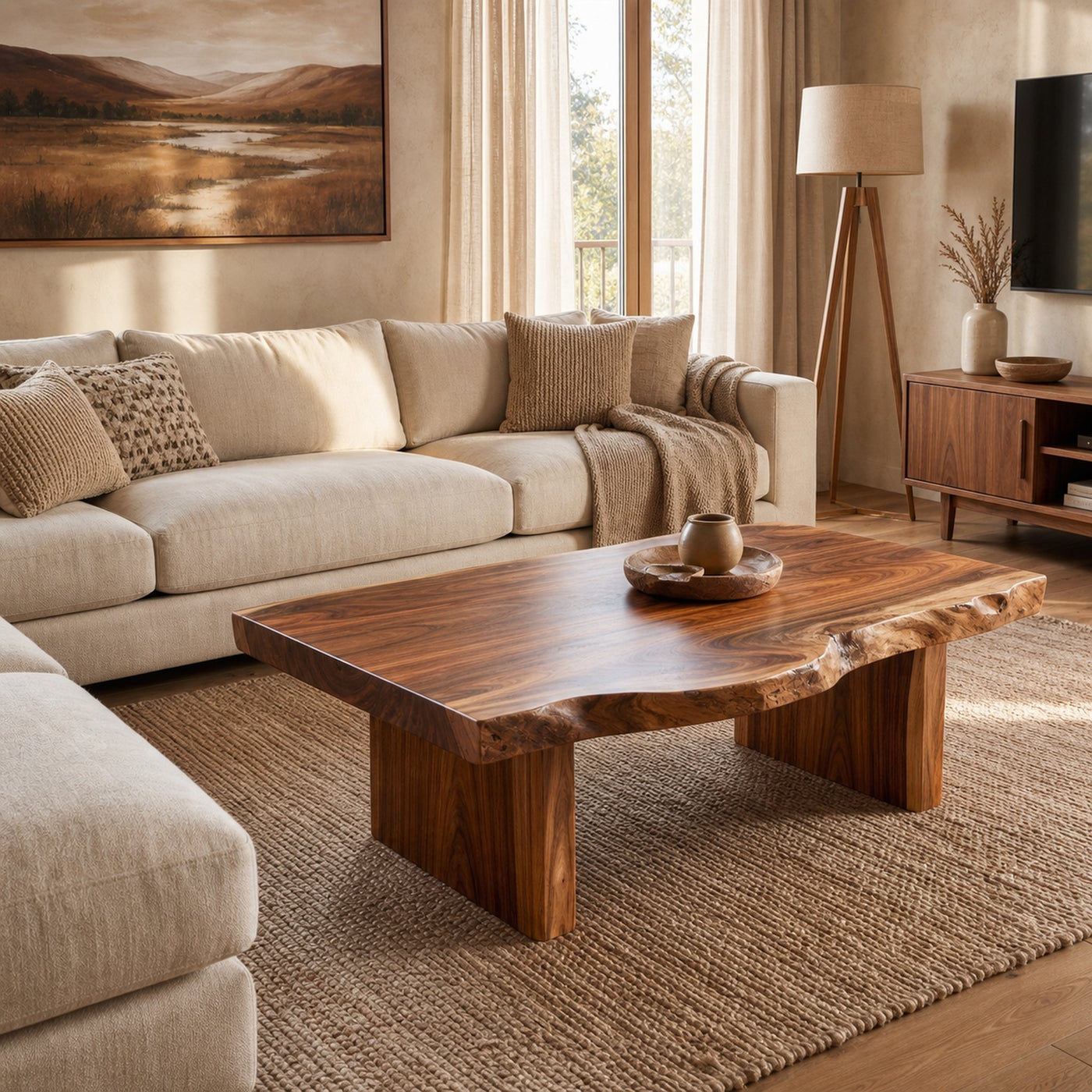 Farmhouse Wood Coffee Table For Cozy Living Room - product view 3