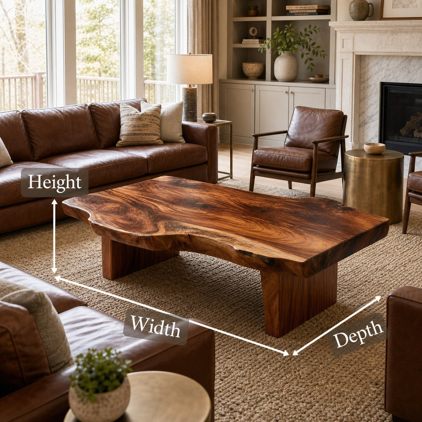 Farmhouse Wood Coffee Table For Cozy Living Room - product view 7