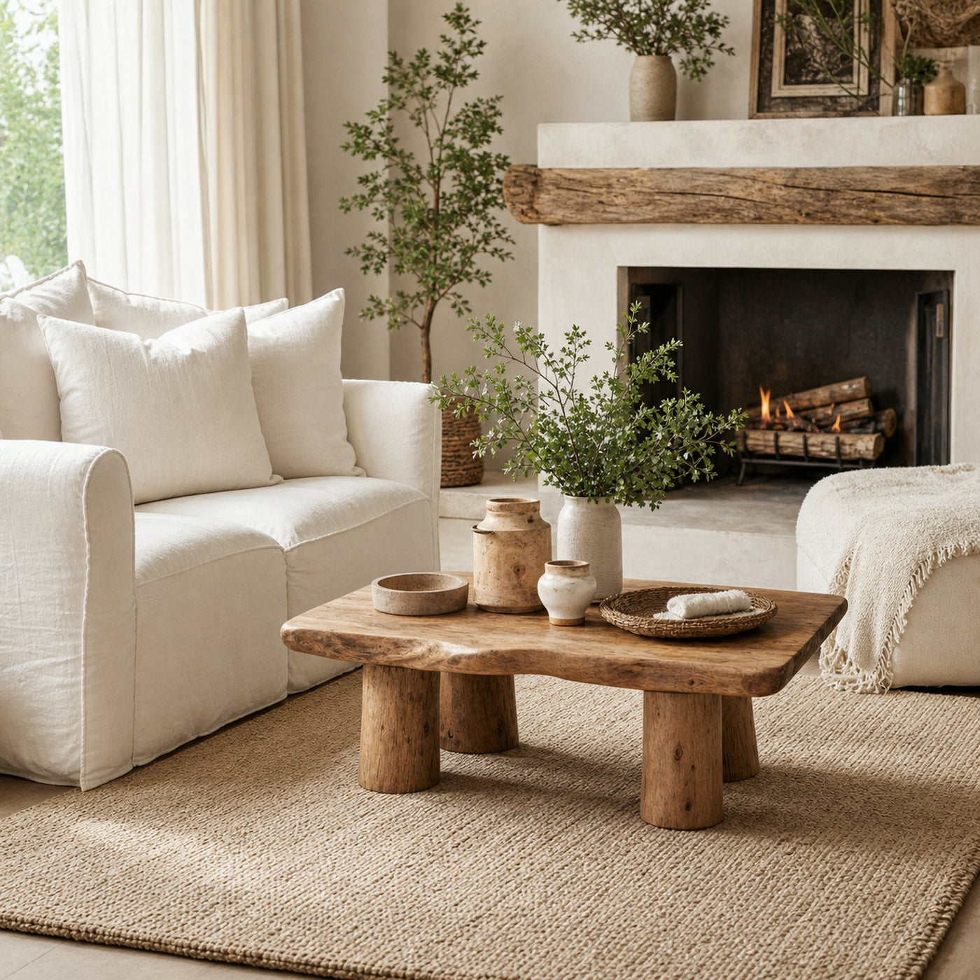 Farmhouse Wood Coffee Table For Living Room - product view 2