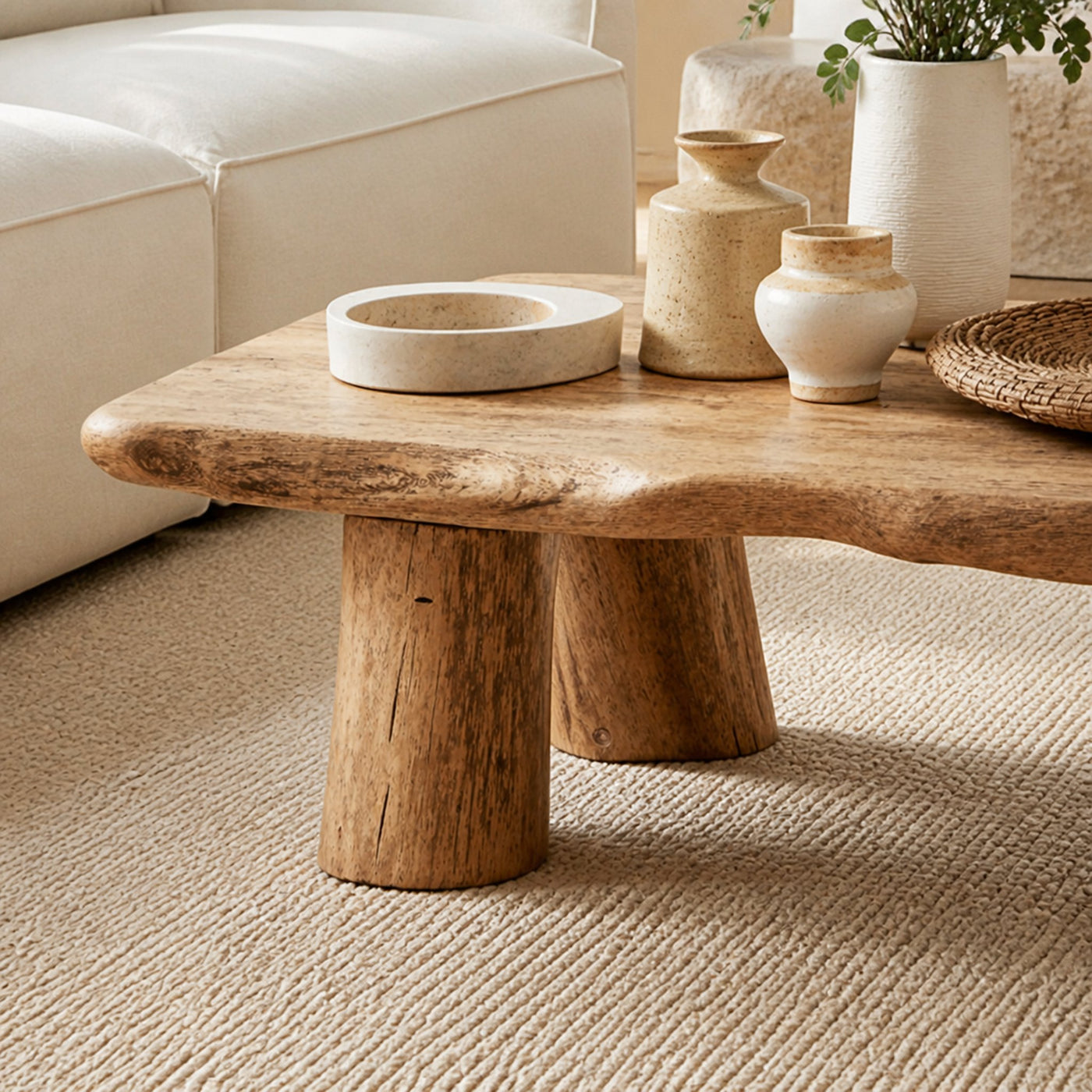 Farmhouse Wood Coffee Table For Living Room - product view 3
