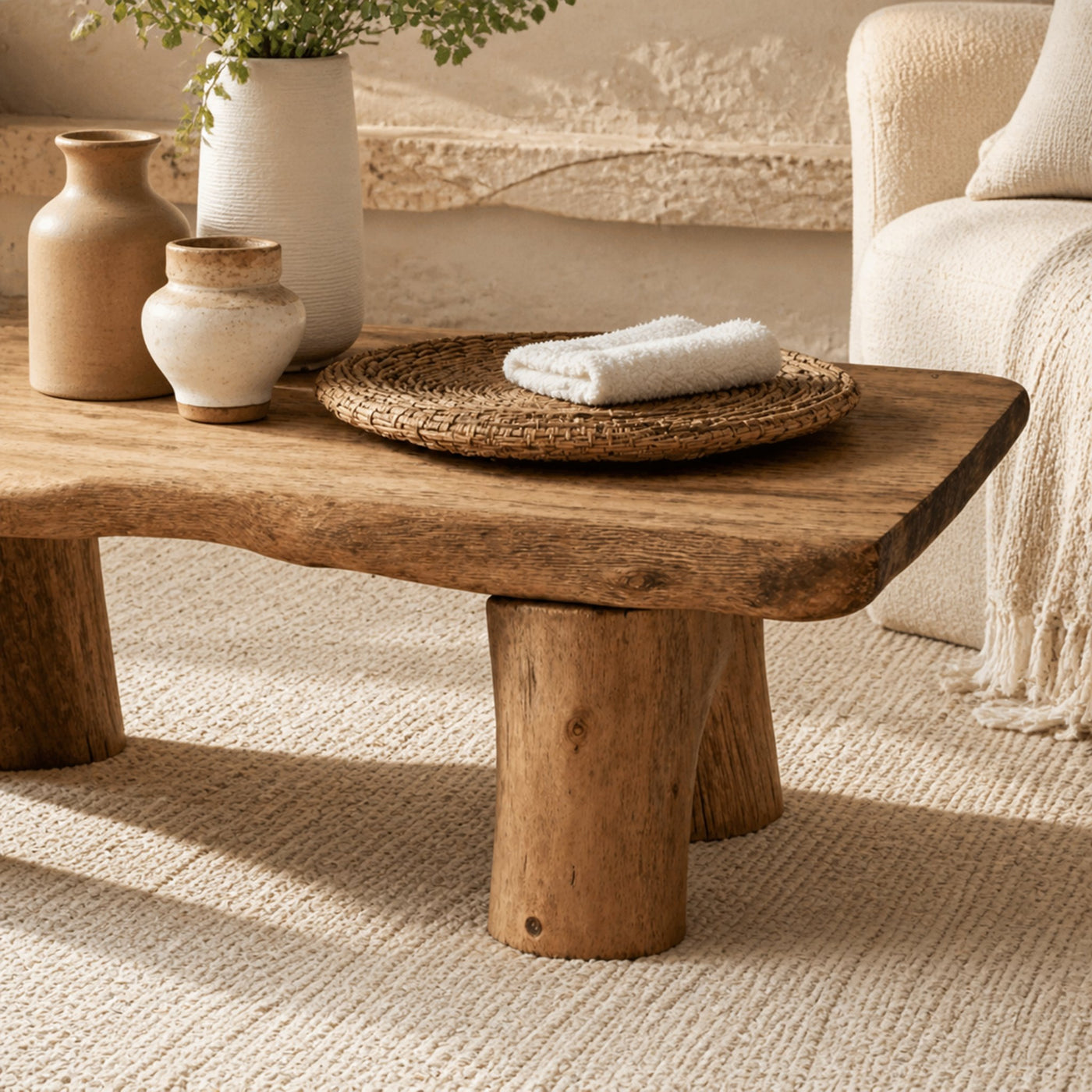 Farmhouse Wood Coffee Table For Living Room - product view 4