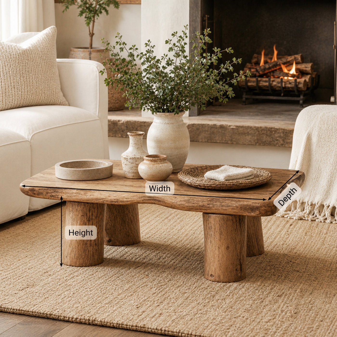 Farmhouse Wood Coffee Table For Living Room - product view 5