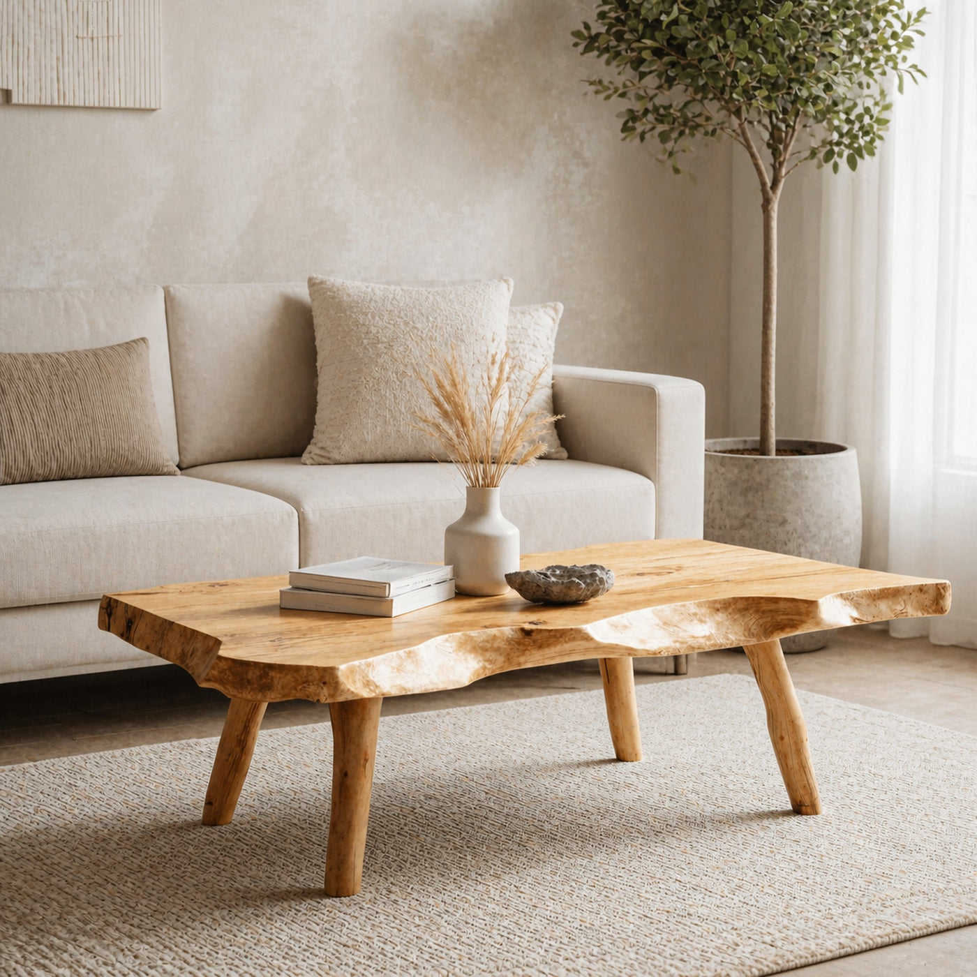 Farmhouse Wooden Coffee Table For Furniture Decor