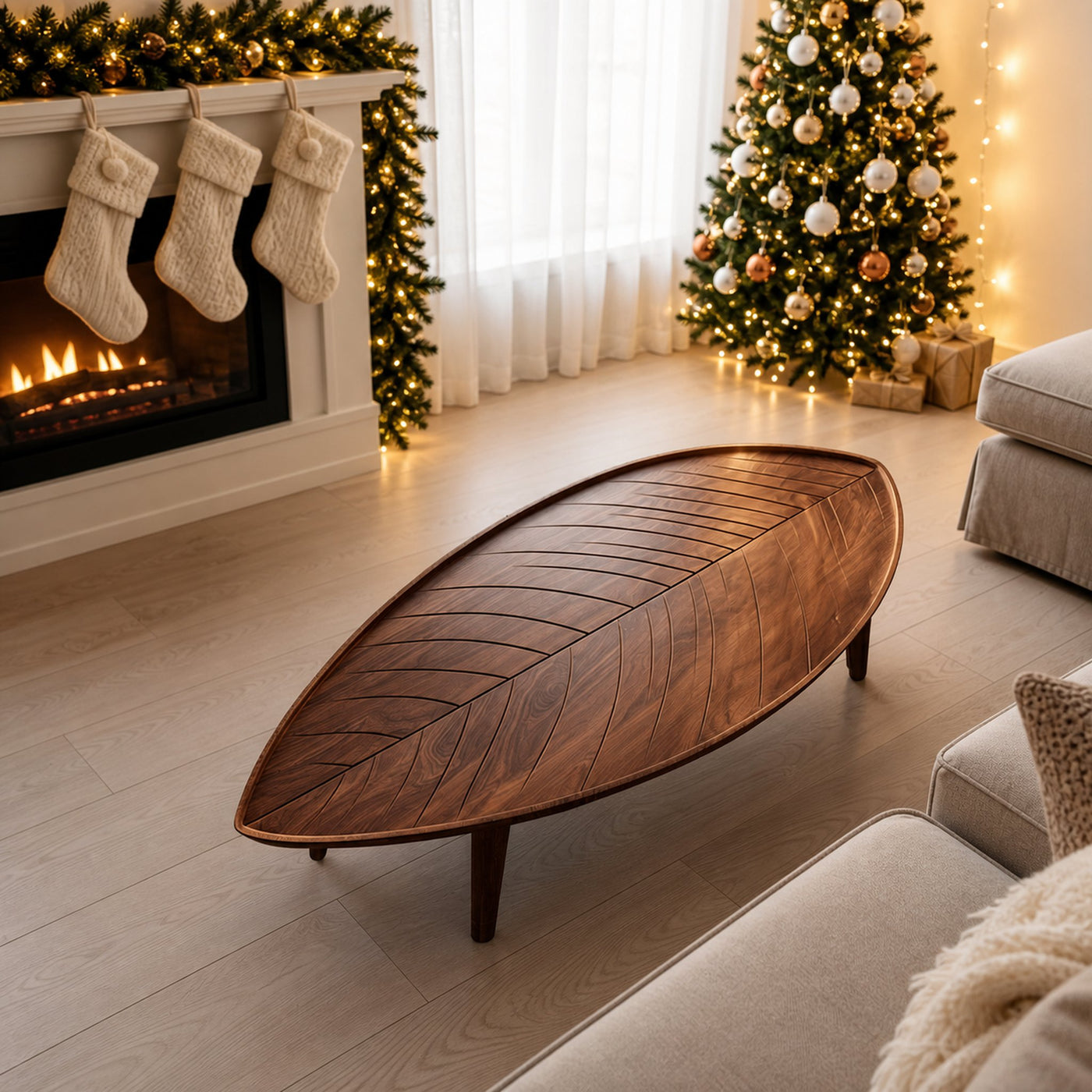 Farmhouse Wooden Coffee Table For Living Room Christmas Furniture - product view 6