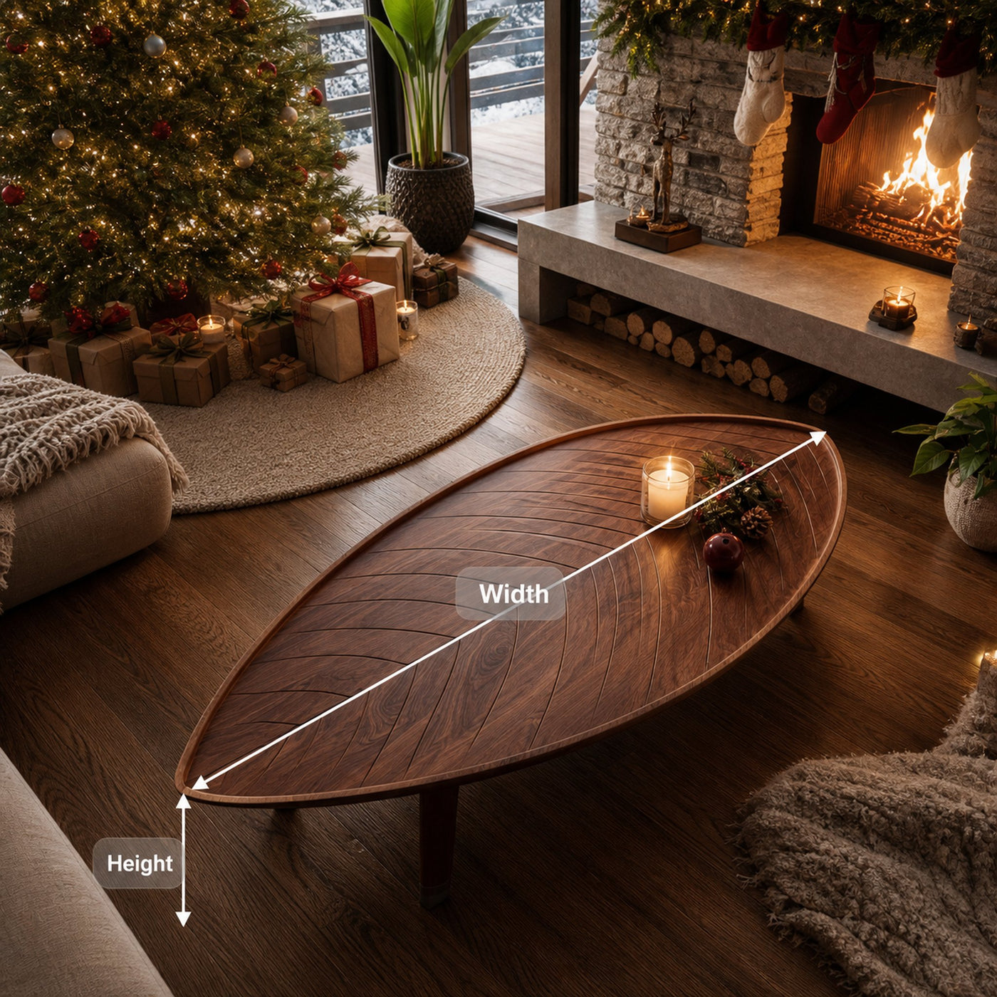 Farmhouse Wooden Coffee Table For Living Room Christmas Furniture - product view 8