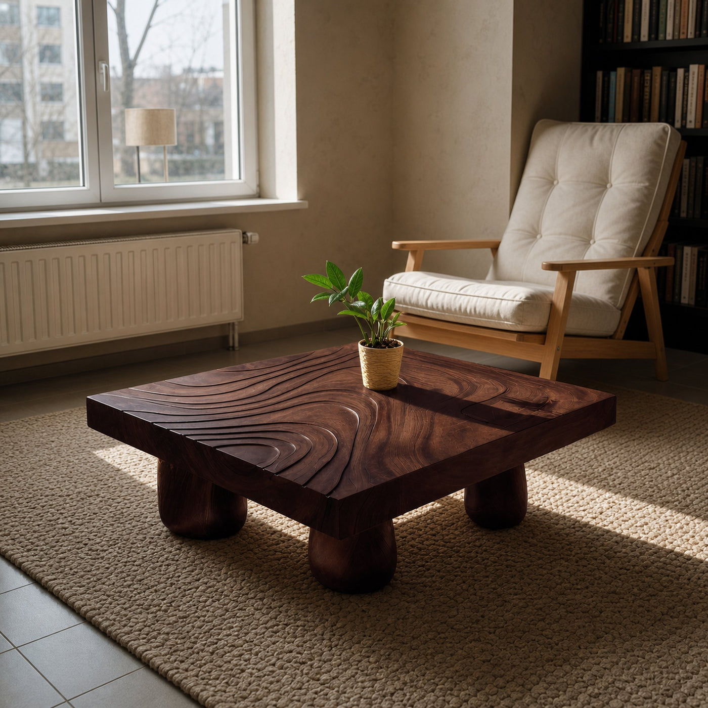 Farmhouse Wooden Live Edge Coffee Table For Entryway Design - product view 7