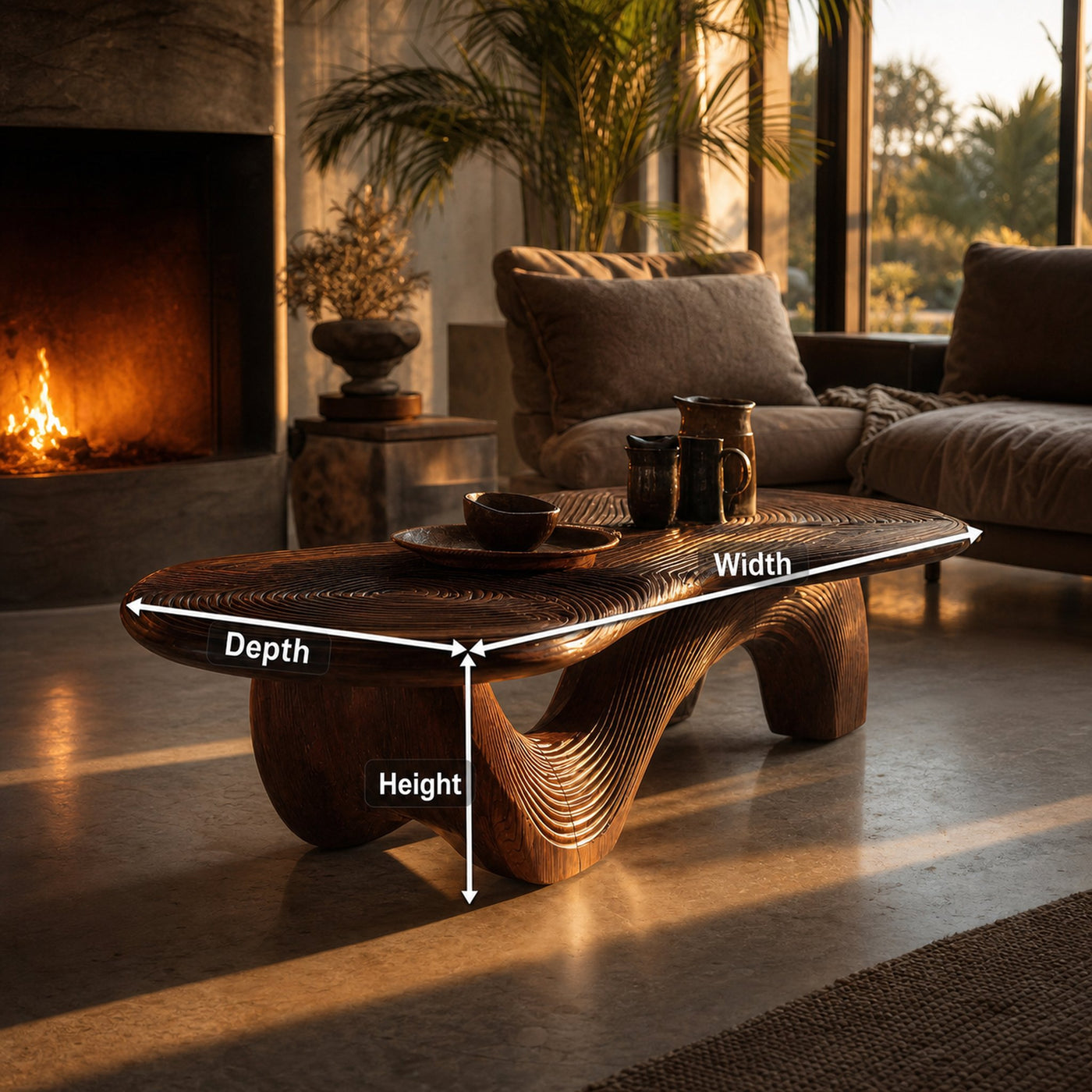 Farmhouse Wooden Live Edge Coffee Table For Furniture Decor - product view 8