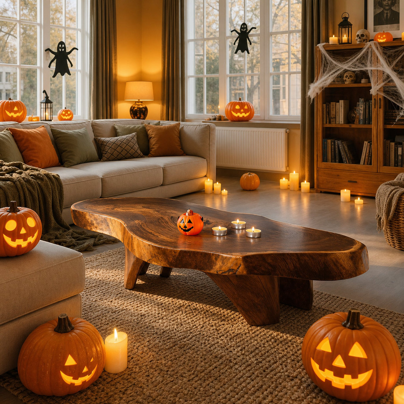 Farmhouse Wooden Live Edge Coffee Table For Furniture Decor Halloween Decor
