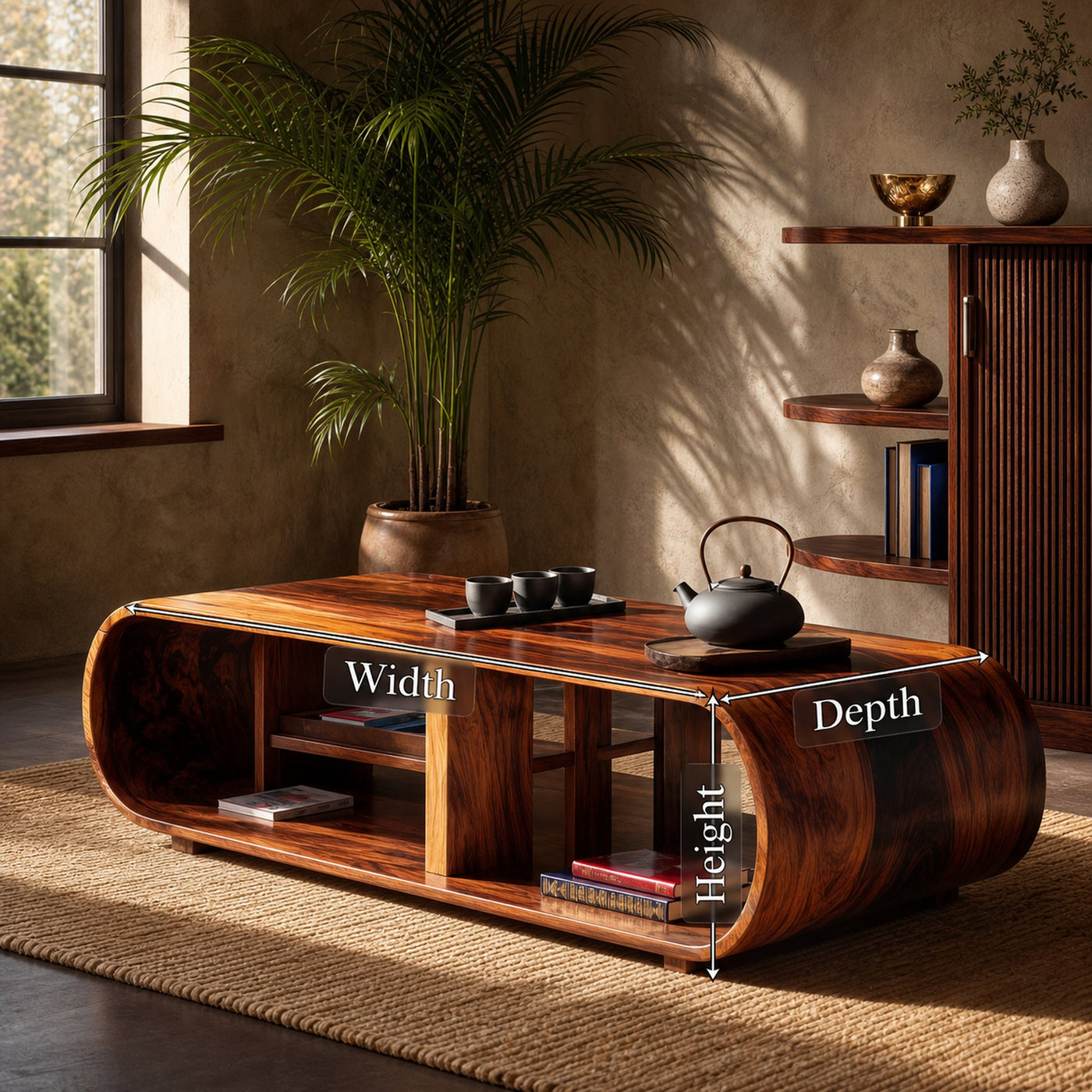 Farmhouse Wooden Live Edge Low Table For Entryway Design And Decor - product view 6