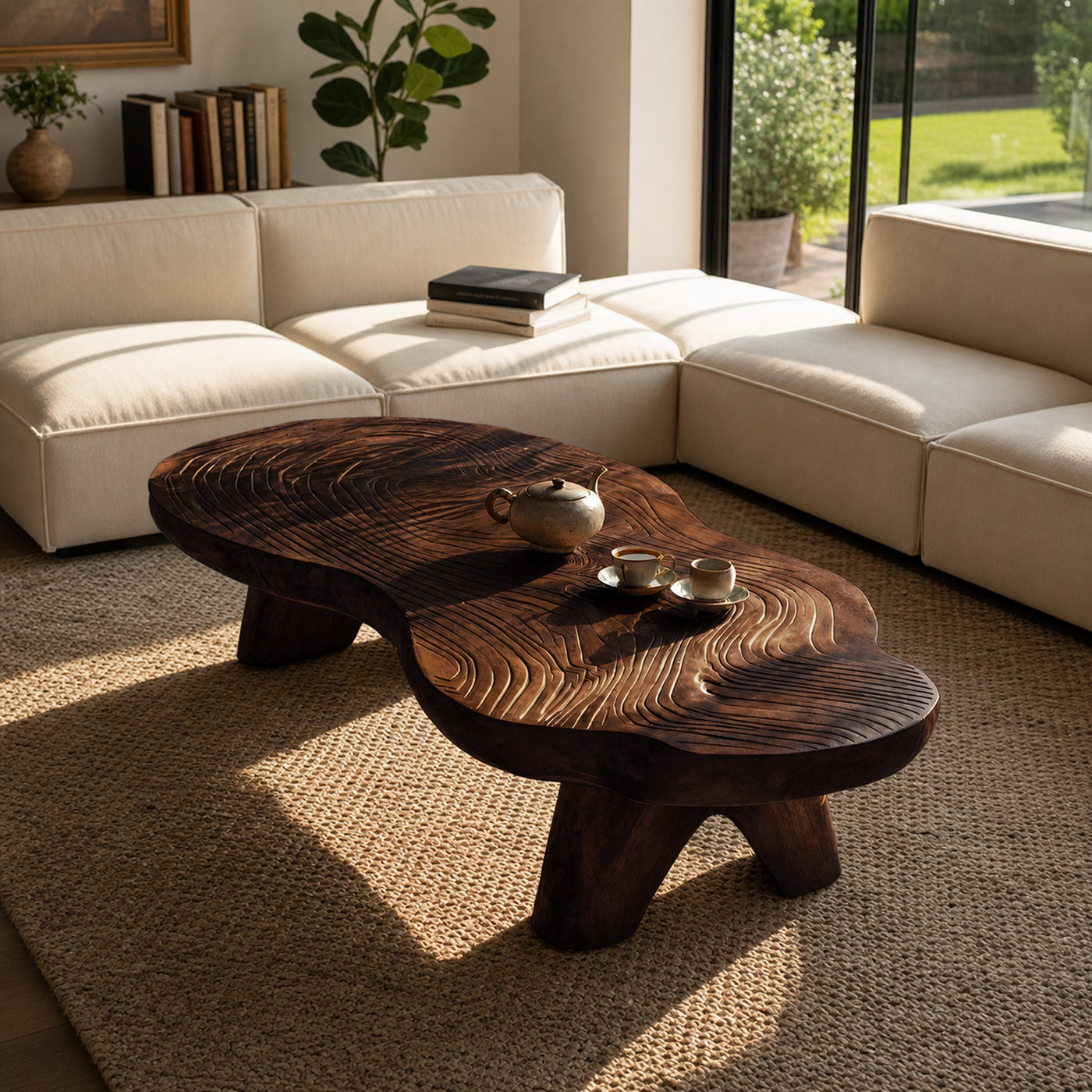 Farmhouse Wooden Live Edge Table For Living Room Decor - product view 7