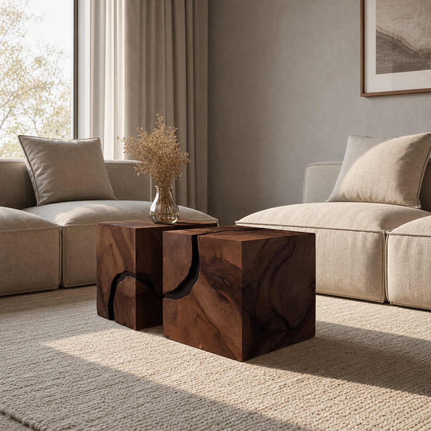 Farmhouse Wooden Square Coffee Table For Cozy Interiors - product view 7