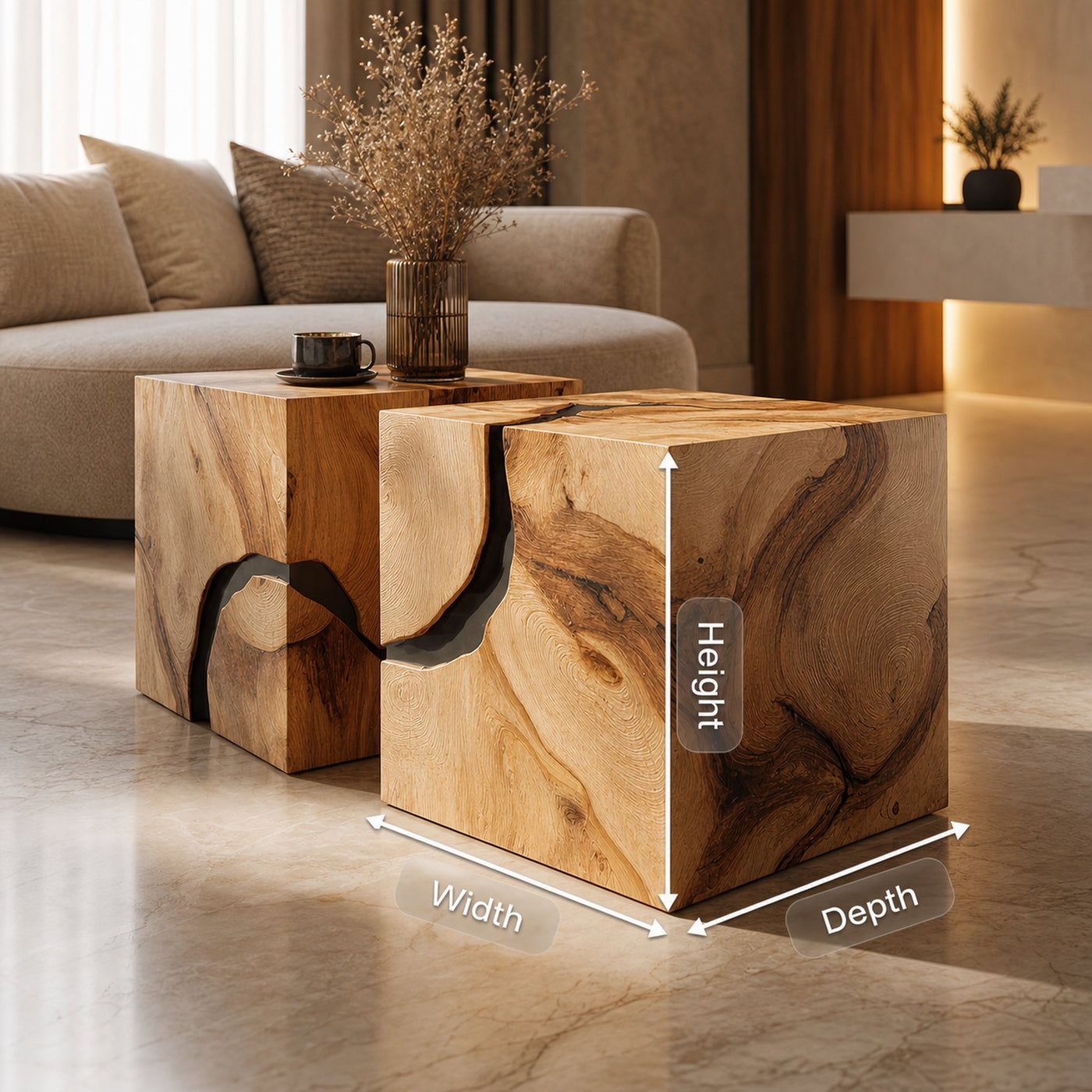 Farmhouse Wooden Square Coffee Table For Cozy Interiors - product view 8