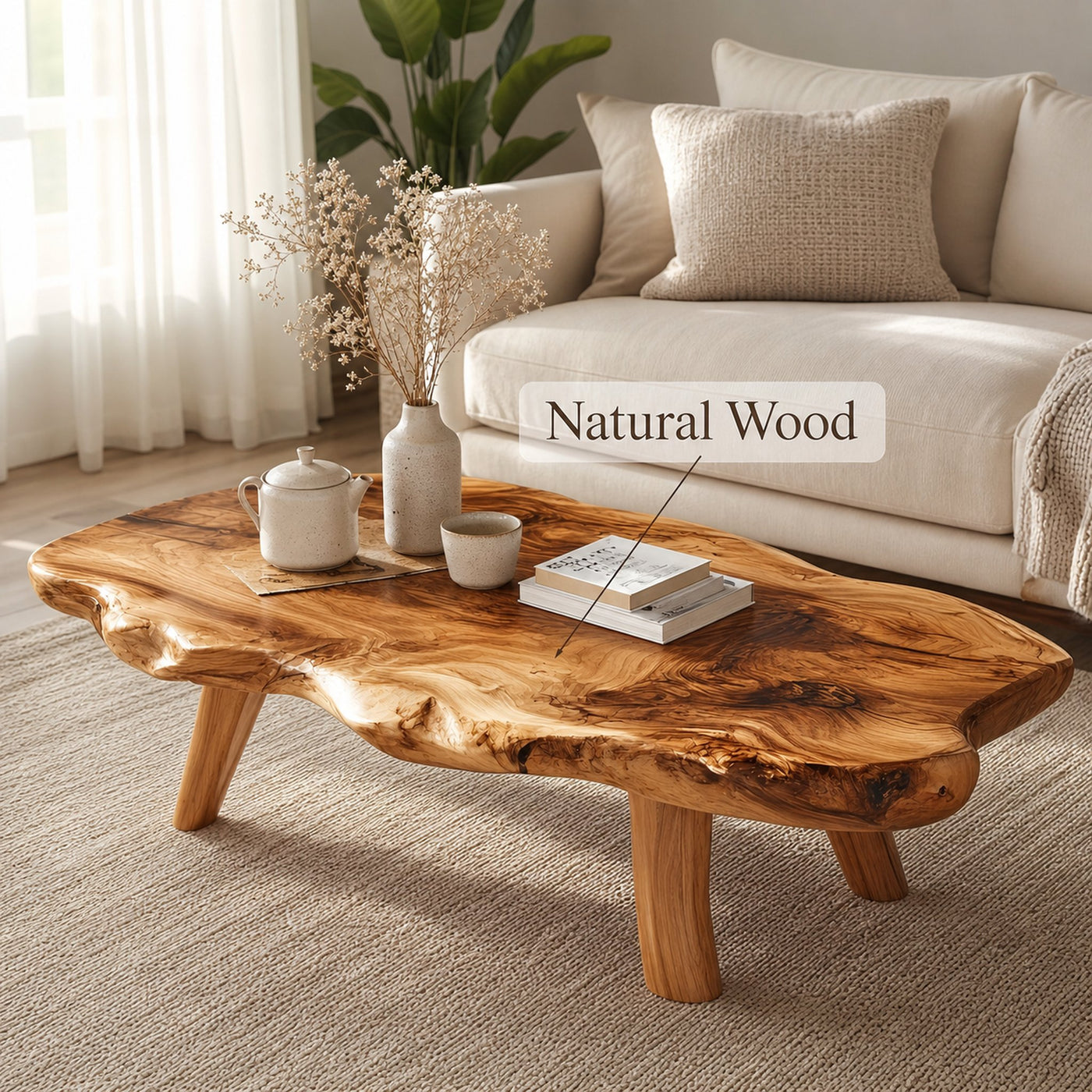 Functional Vintage Natural Wood Coffee Table For Stylish Living Rooms - product view 6