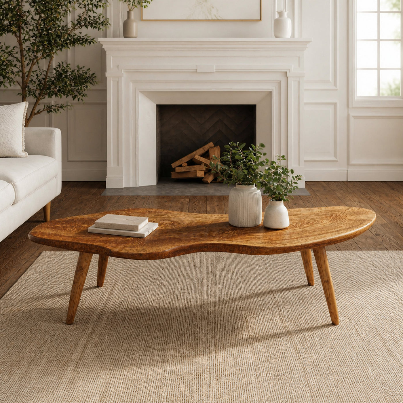 Handcraft Wood Coffee Table Unique Design