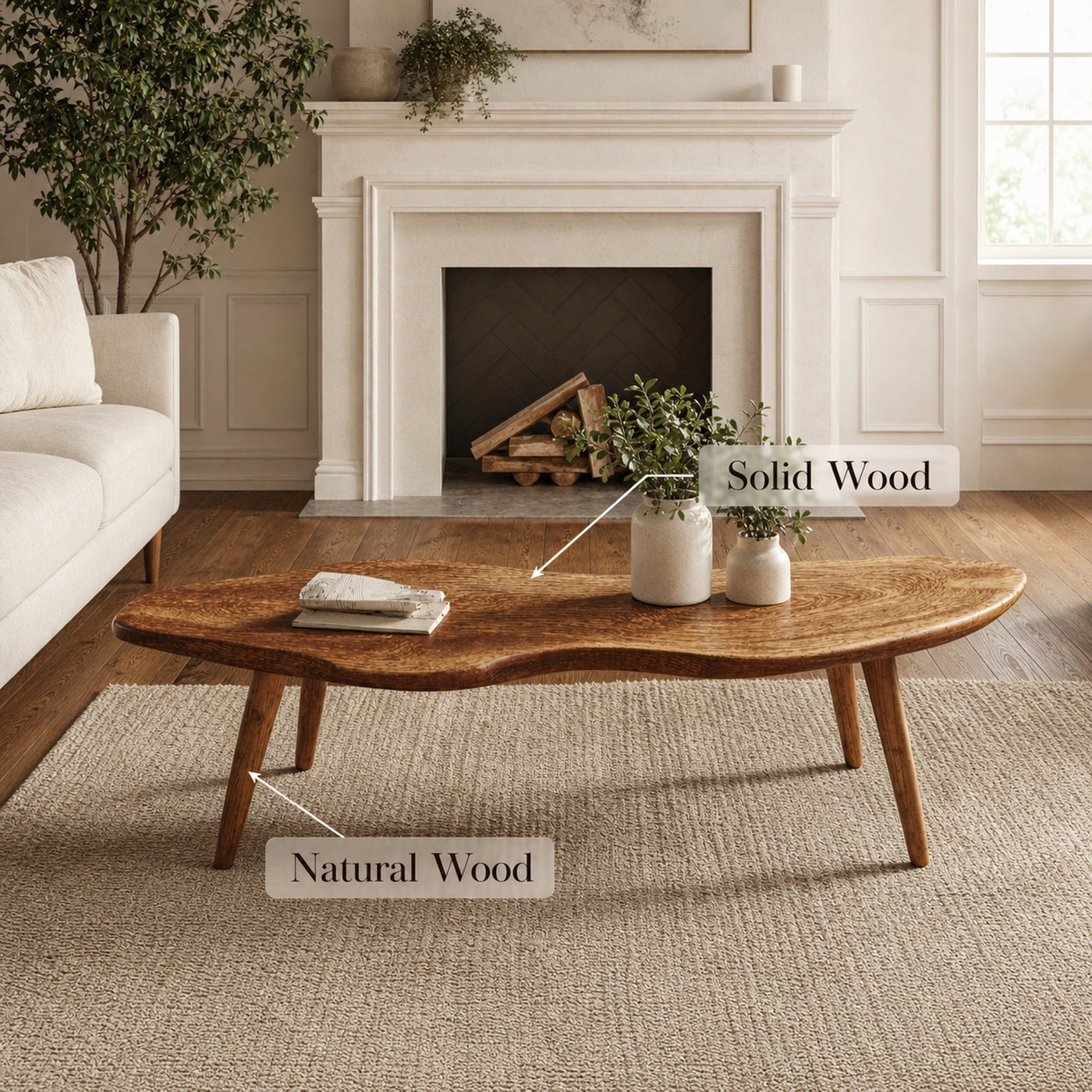 Handcraft Wood Coffee Table Unique Design - product view 6