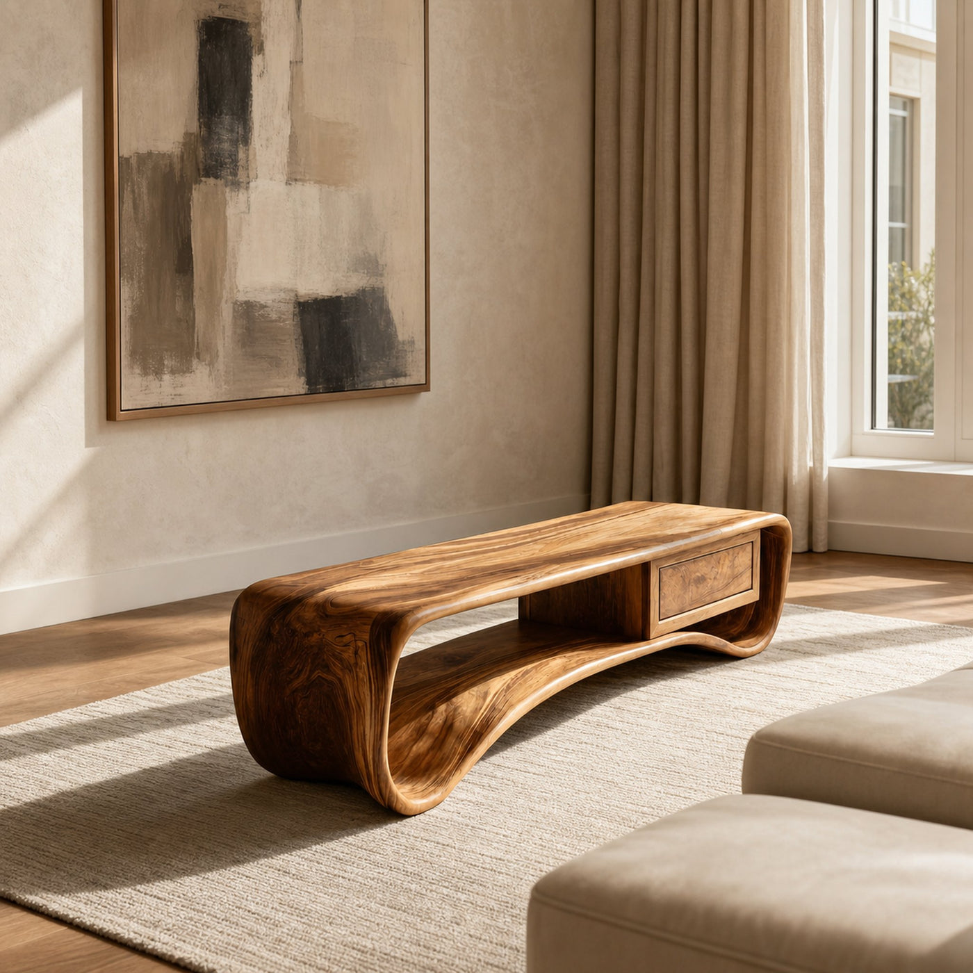 Handcrafted Coffee Table Compact Design For Living Room
