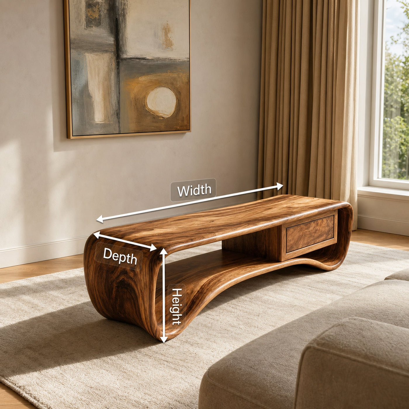 Handcrafted Coffee Table Compact Design For Living Room - product view 8