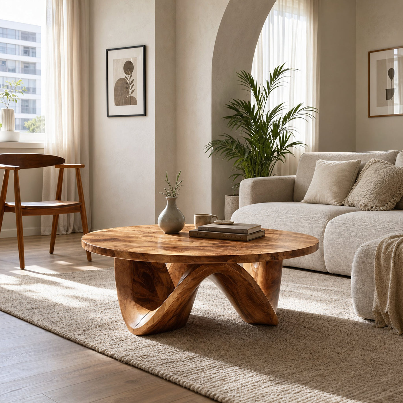 Handcrafted Coffee Table Flow Legs For Living Room Decor