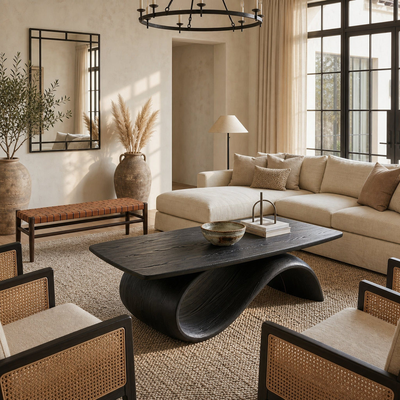 Handcrafted Coffee Table With Artistic Wood Design For Living Room - product view 4