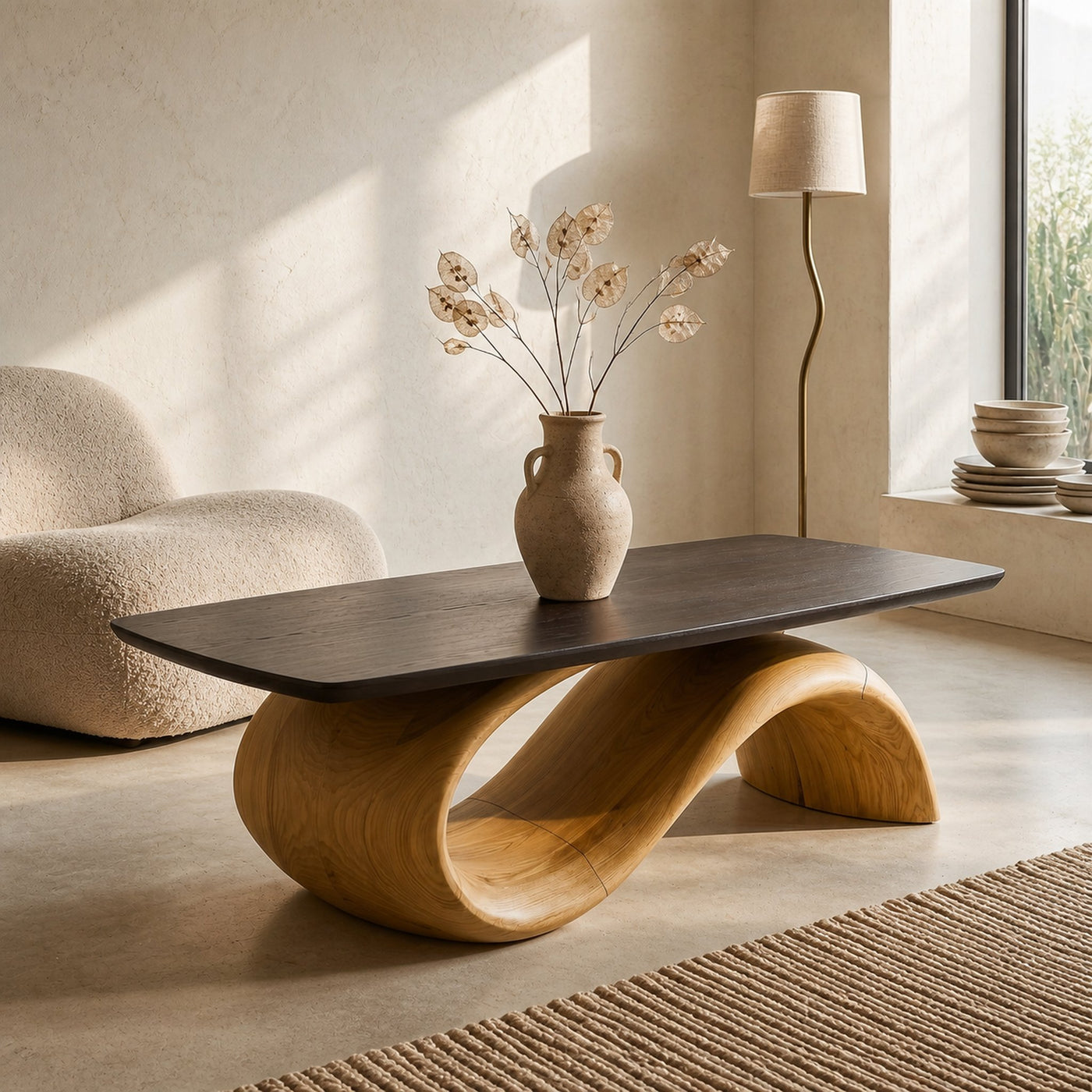 Handcrafted Coffee Table With Artistic Wood Design For Living Room - product view 5
