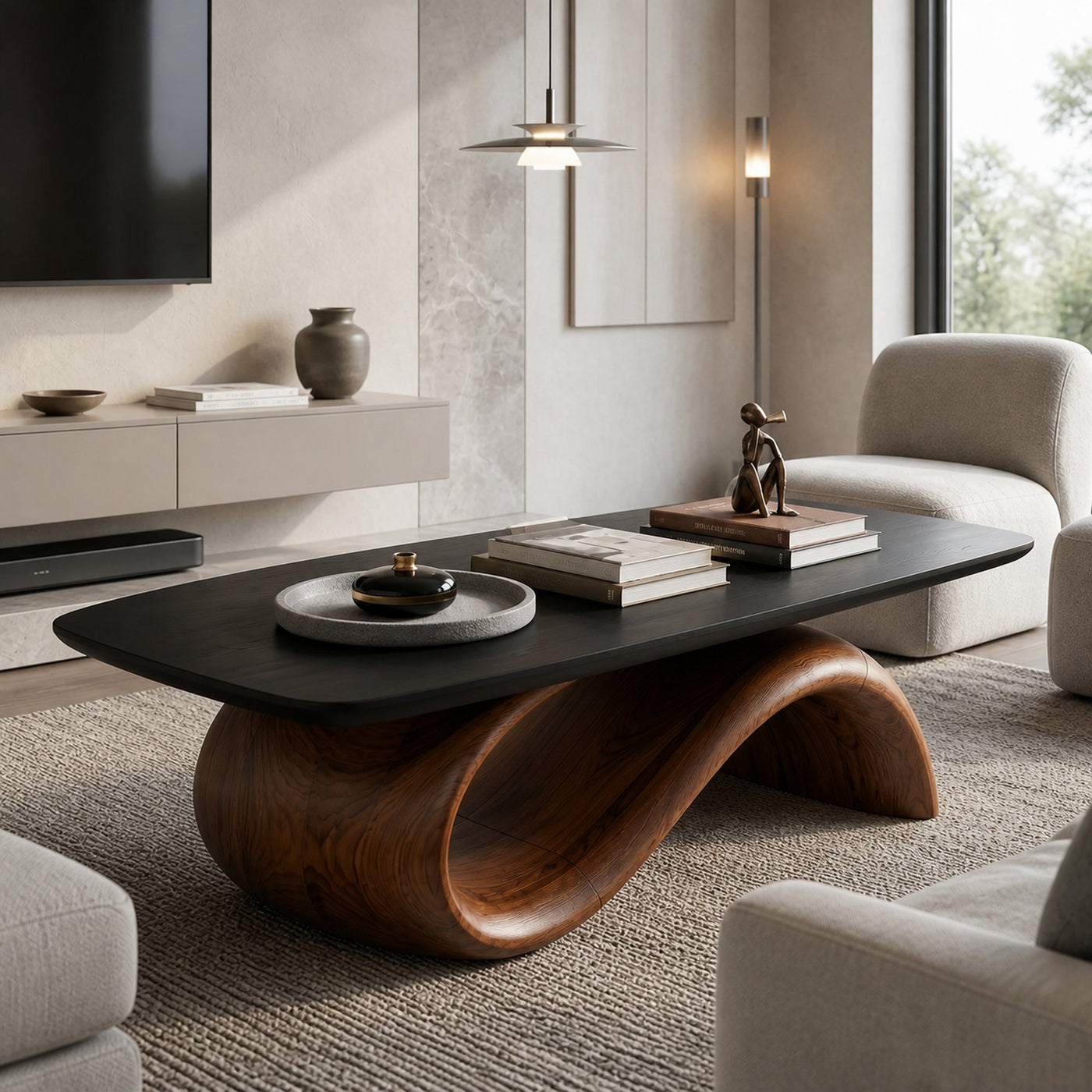 Handcrafted Coffee Table With Artistic Wood Design For Living Room - product view 6