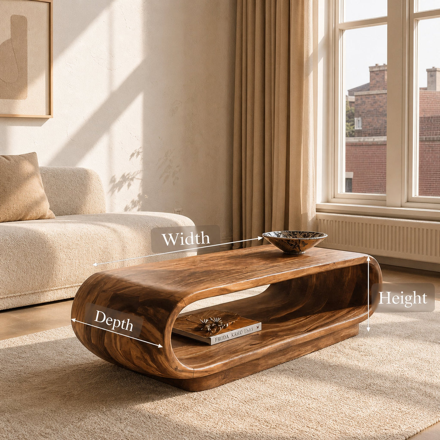 Handcrafted Coffee Table With Open Shelf For Living Room - product view 6
