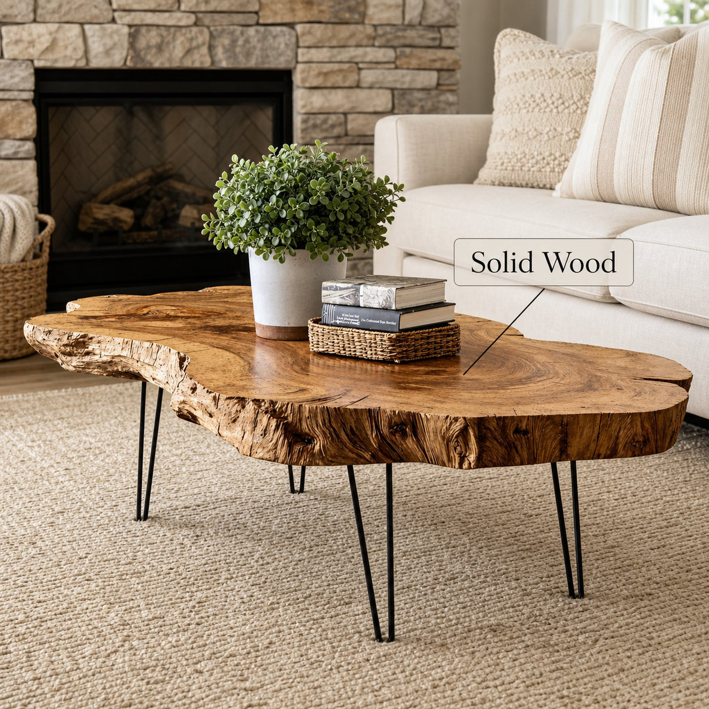 Handcrafted Coffee Table Wood Coffee Table - product view 6