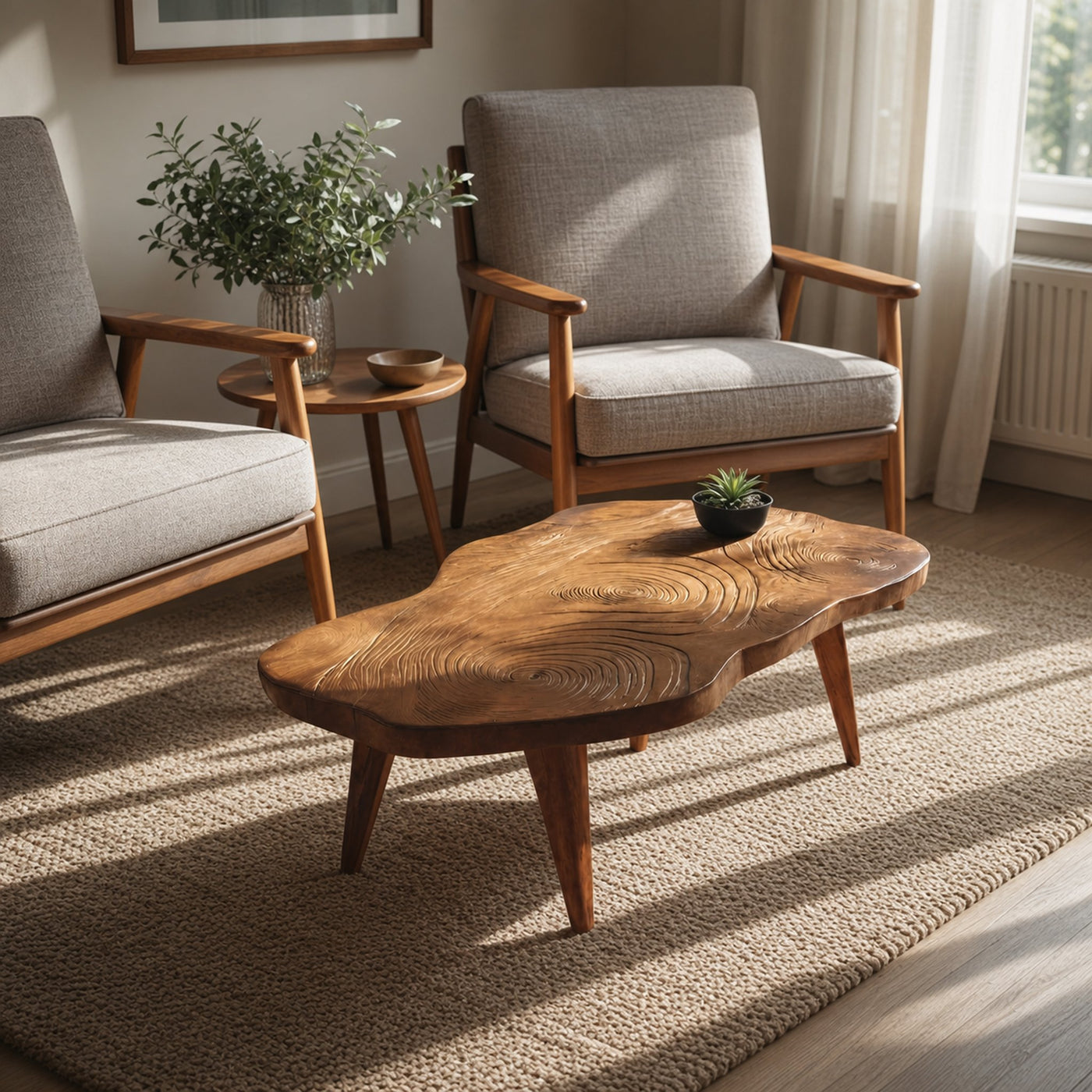 Handcrafted Irregular Wooden Table For Entryway Design - product view 6