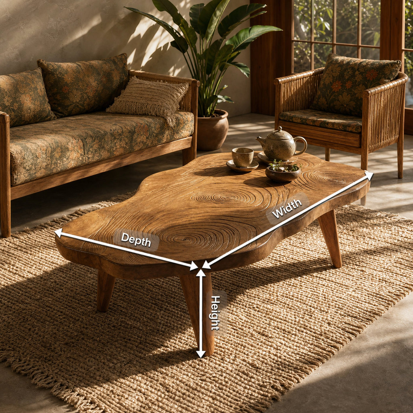 Handcrafted Irregular Wooden Table For Entryway Design - product view 8