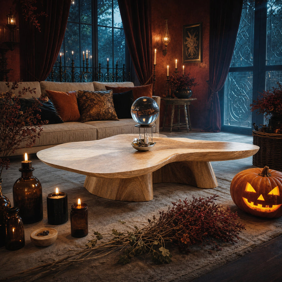 Handcrafted Live Edge Coffee Table For Living Room Halloween Style