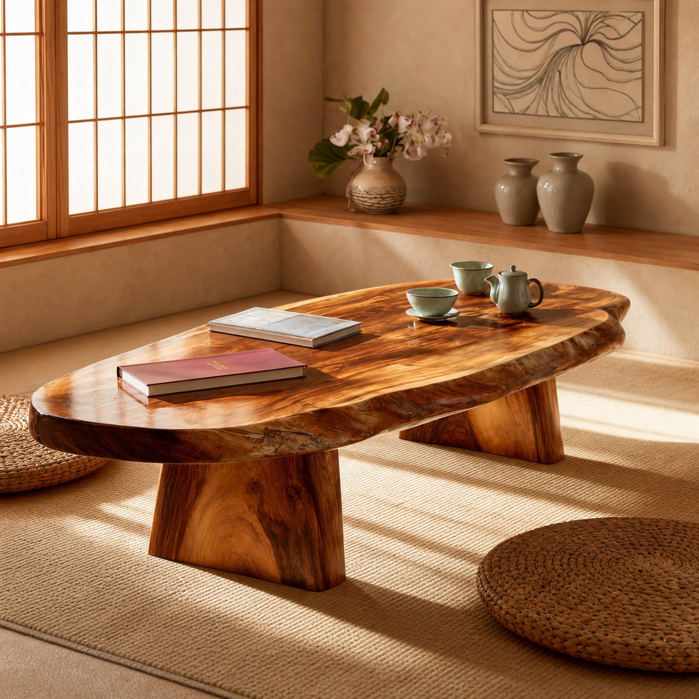 Handcrafted Live Edge Low Table For Living Room Furniture Decor - product view 2