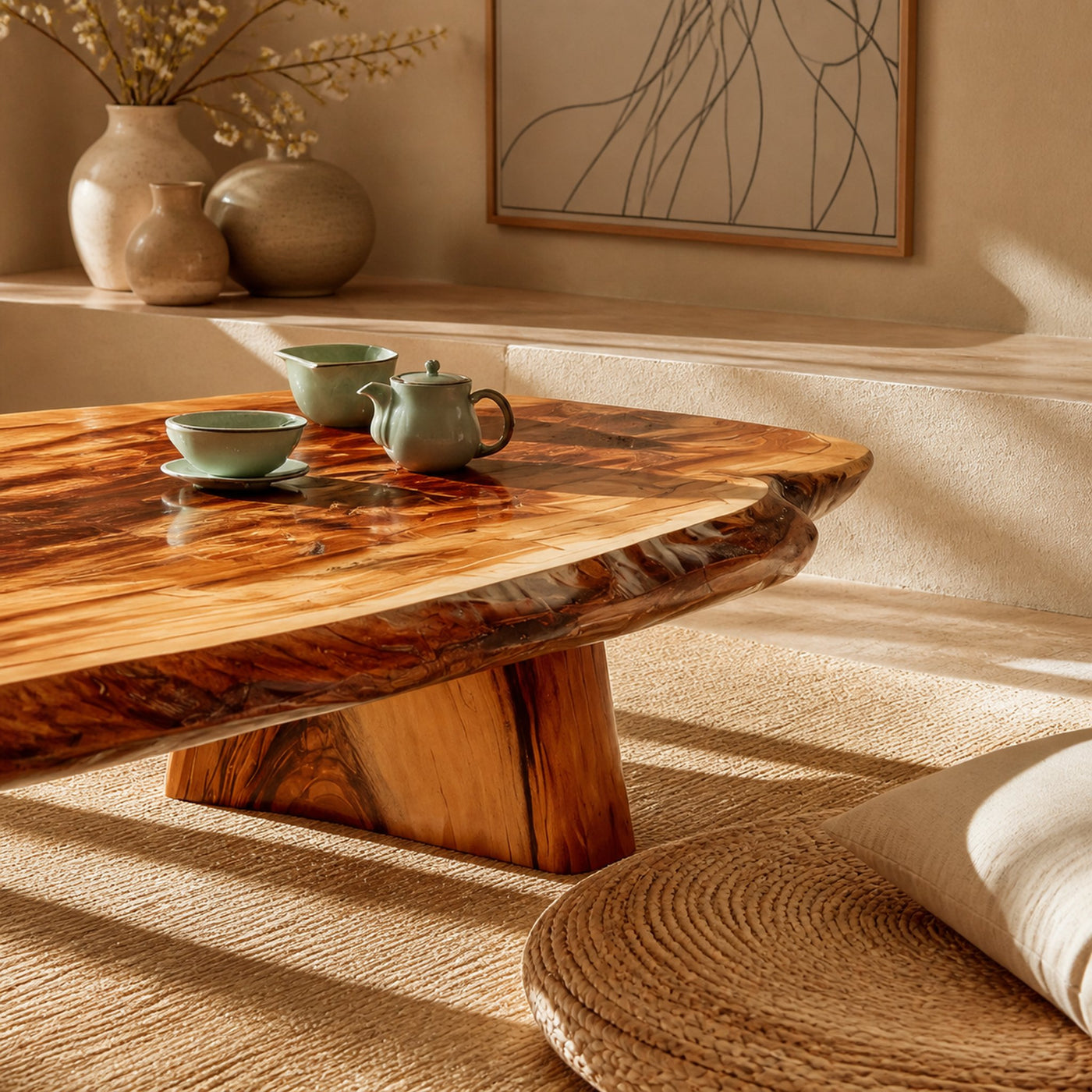Handcrafted Live Edge Low Table For Living Room Furniture Decor - product view 4