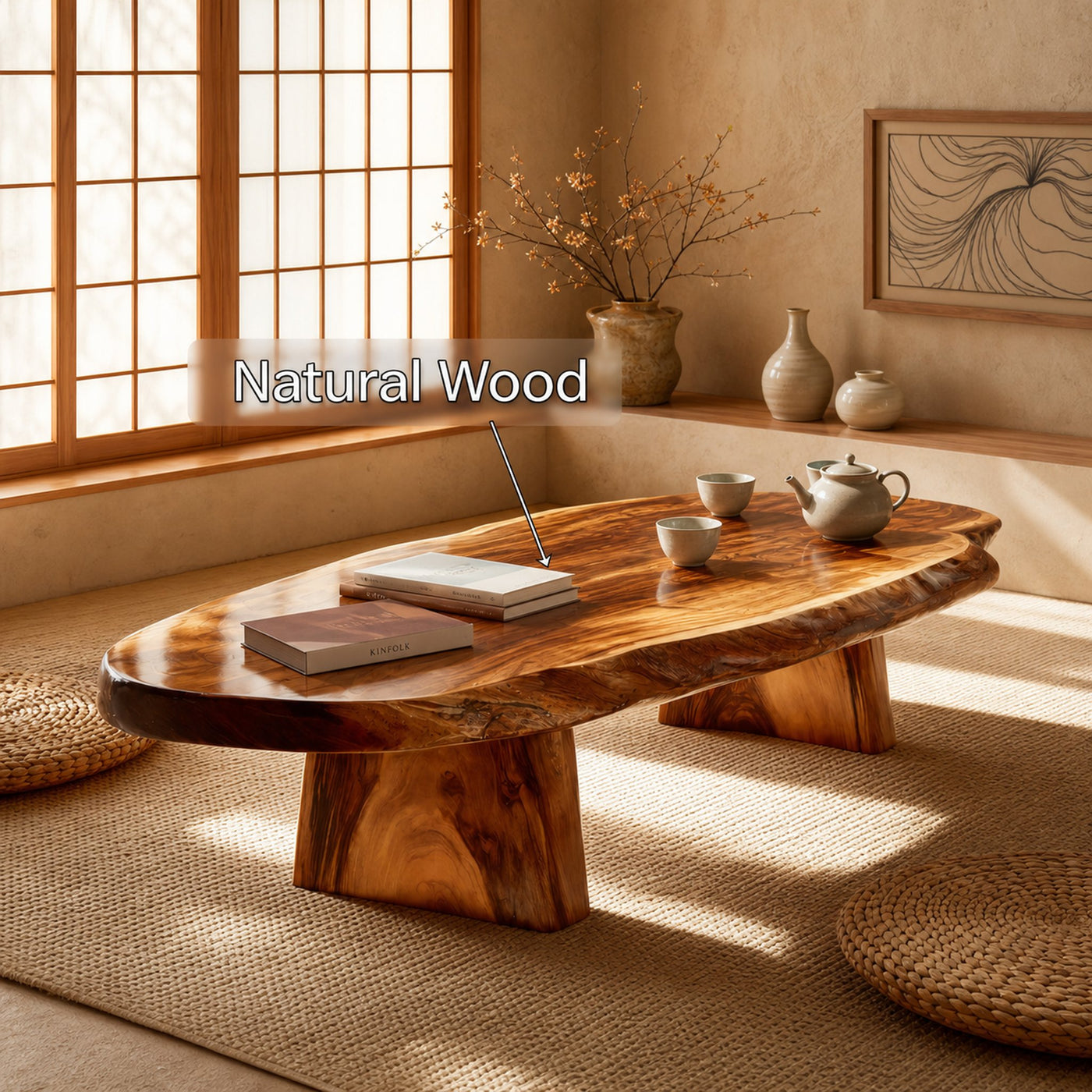 Handcrafted Live Edge Low Table For Living Room Furniture Decor - product view 5