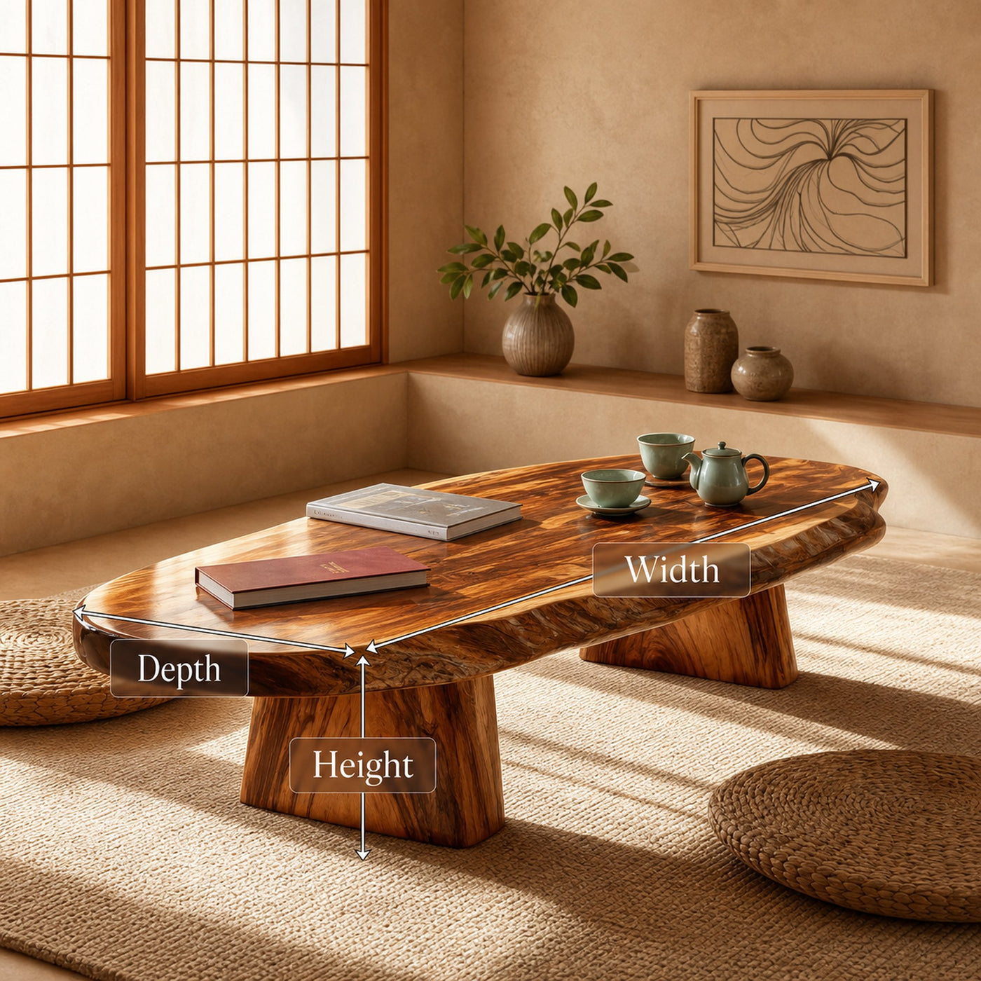 Handcrafted Live Edge Low Table For Living Room Furniture Decor - product view 6