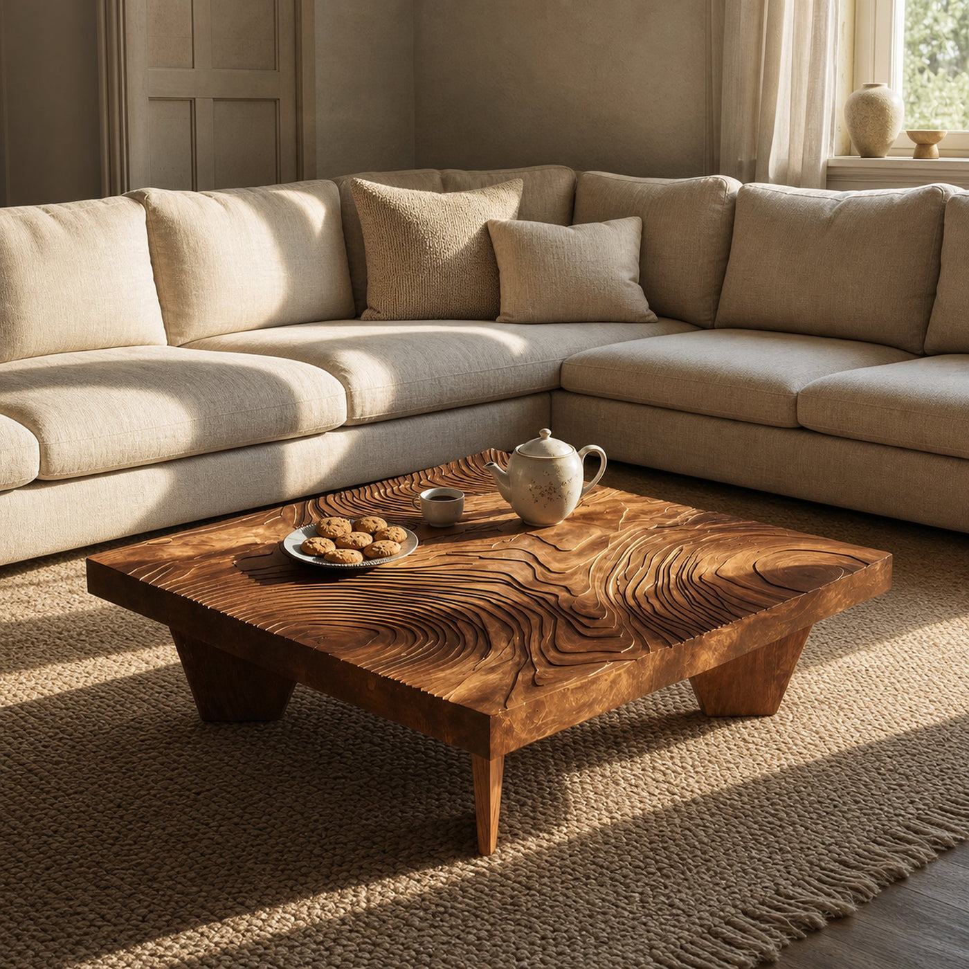 Handcrafted Live Edge Solid Wood Coffee Table For Living Room - product view 6