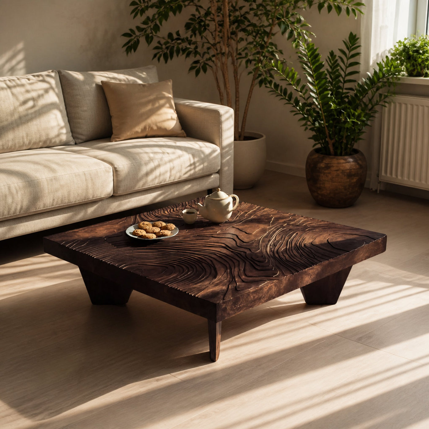 Handcrafted Live Edge Solid Wood Coffee Table For Living Room - product view 7